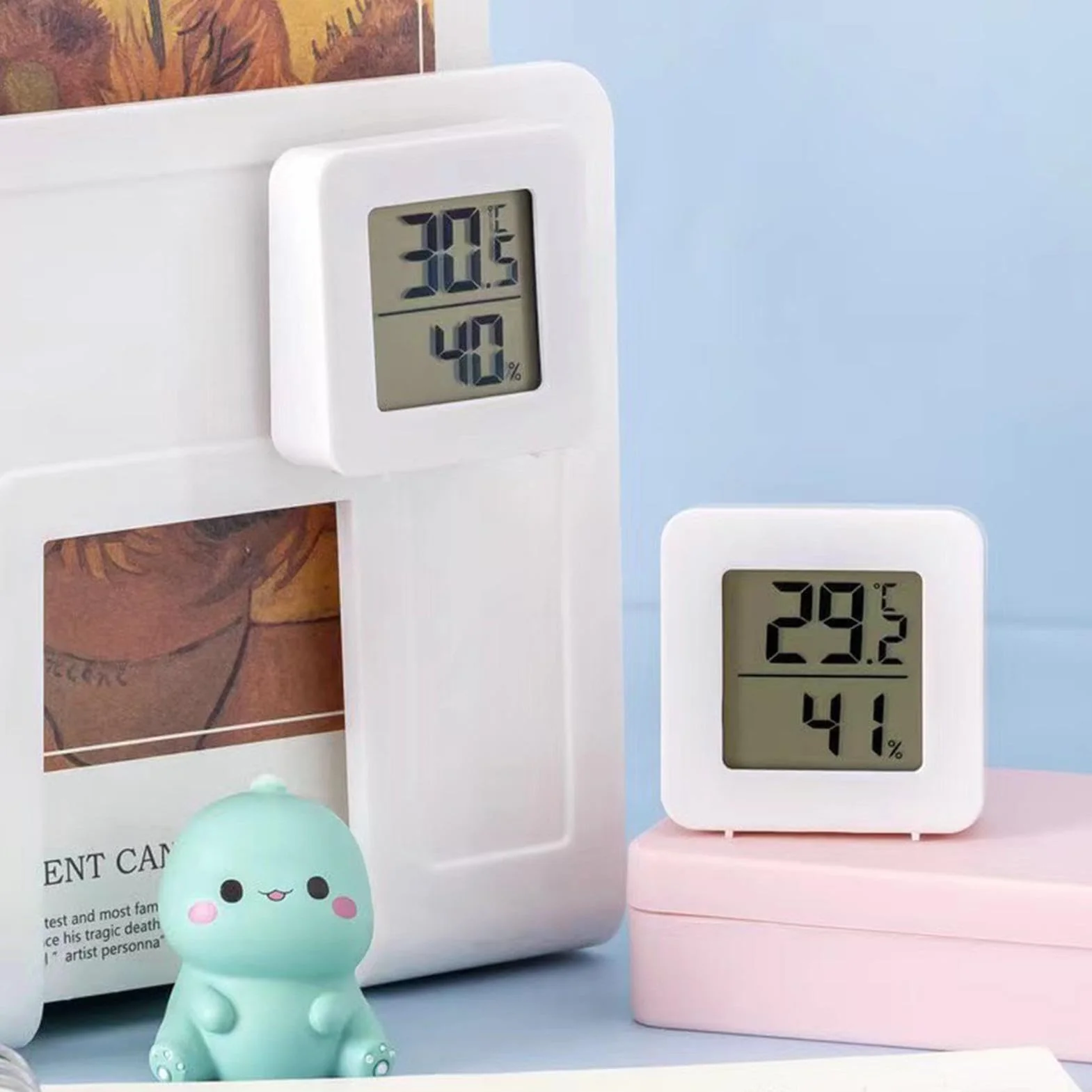 Monitor temperatury i wilgotno?ci w pomieszczeniu - Cyfrowy wska?nik ekspresji monitora temperatury i wilgotno?ci,Czujnik komfortu powietrza, elastyczny miernik wilgotno?ci do pokoju dzieci?cego, biur