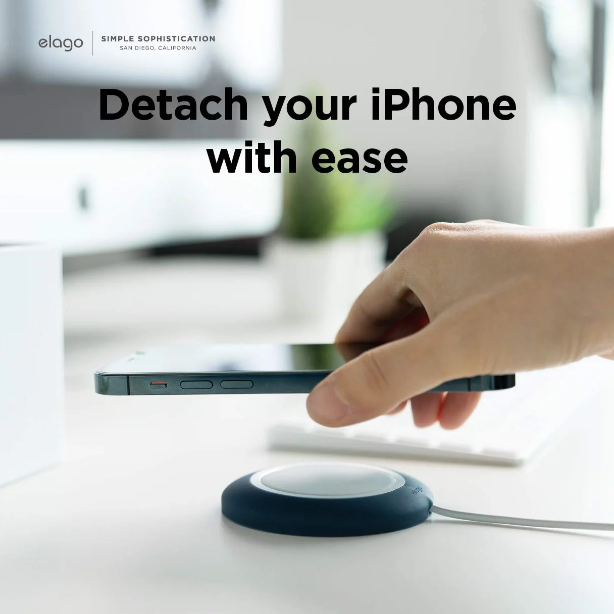 elago MS podkładka ładująca kompatybilna z ładowarką MagSafe kompatybilna z iPhone 17, 16, 15, 14, 13, seria 12 i innymi bezprzewodowymi telefonami (czarny)