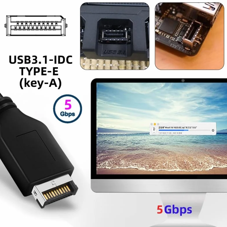 CY Karta Header USB 3.0 20Pin Type-E Adapter Rozdzielacz HUB 5 Gb/s