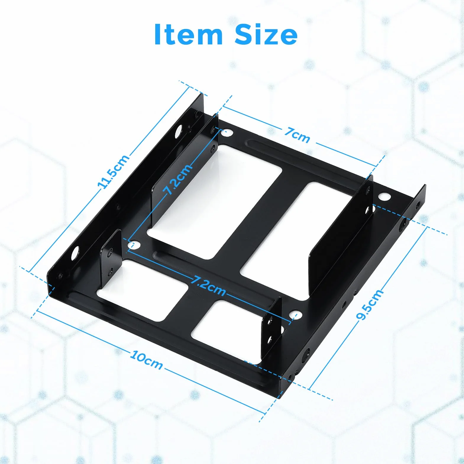 ELUTENG Adapter HDD SSD 2,5" do 3,5" zestaw montażowy wewnętrznego dysku twardego, czarny