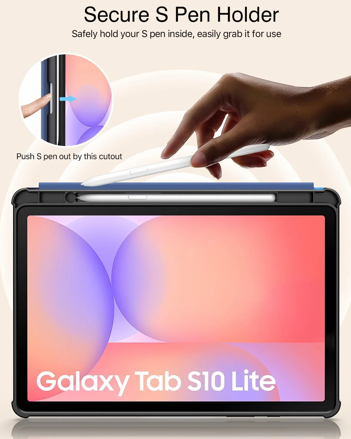 TiMOVO Etui Samsung Galaxy Tab S10 Lite 10,9 cala 2025 SM-X400/X406 z uchwytem S Pen, Cienki futerał ochronny TPU Auto aktywacja/uśpienie, niebieskie