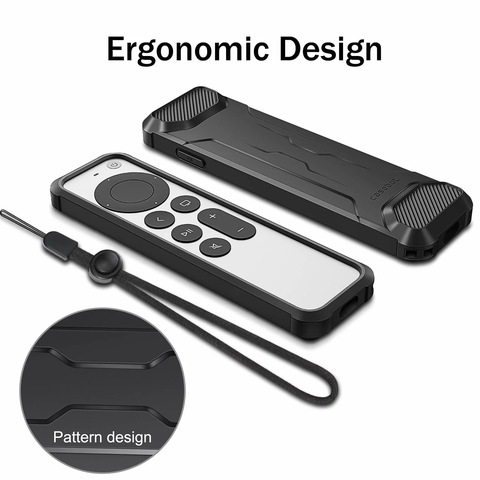 Fintie Etui ochronne do Apple TV Siri Remote 2021, 2022, miękkie, TPU, lekkie, antypoślizgowe, odporne na wstrząsy etui do Apple TV 4K / HD Siri (2. generacji/3. generacji), czarne