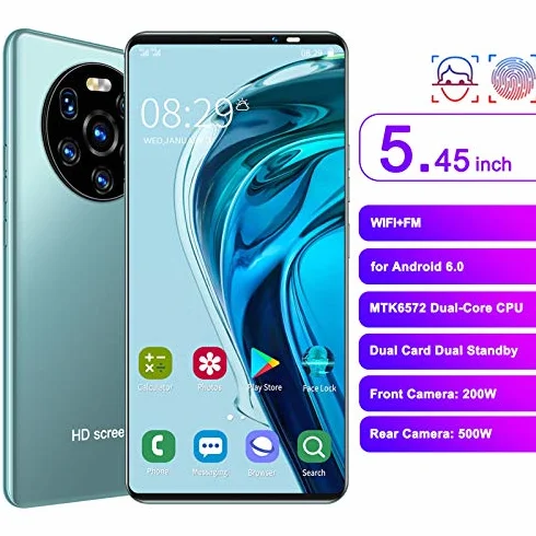 Odblokowany telefon komórkowy Mate40 Pro,dla Androida 6 5,45 cala HD Full Screen Dual SIM 3G Smartphone,dwurdzeniowy procesor,1GB+8GB,bateria 2200mAh,podwójne kamery,rozpoznawanie twarzy(Zielony)