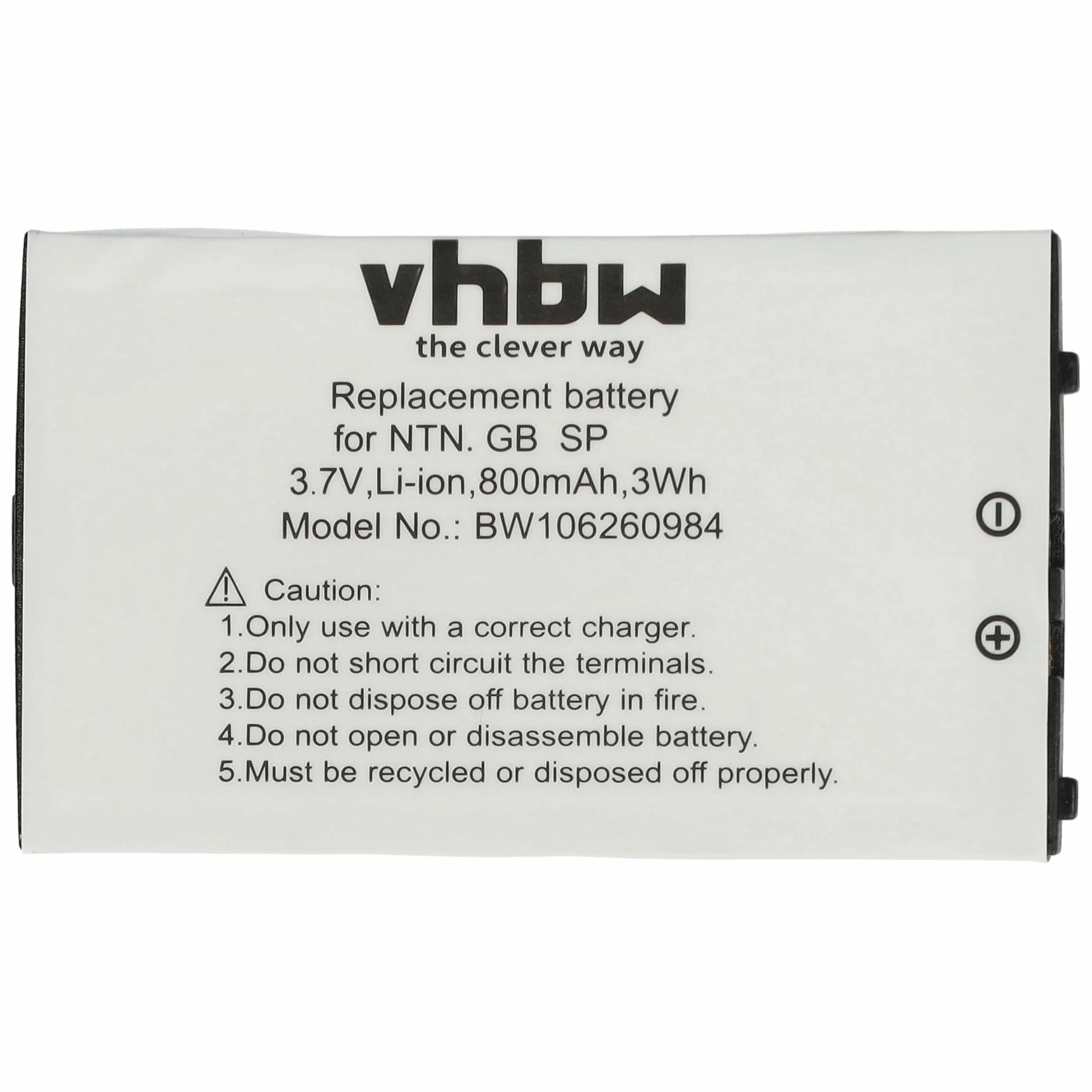 vhbw Bateria kompatybilna z Nintendo Gameboy Advance SP (GBA SP) / Special AGS-001, AGS-101, AGS-003 zamiennik do SAM-SPRBP - (Li-Ion, 800 mAh, 3,7 V)