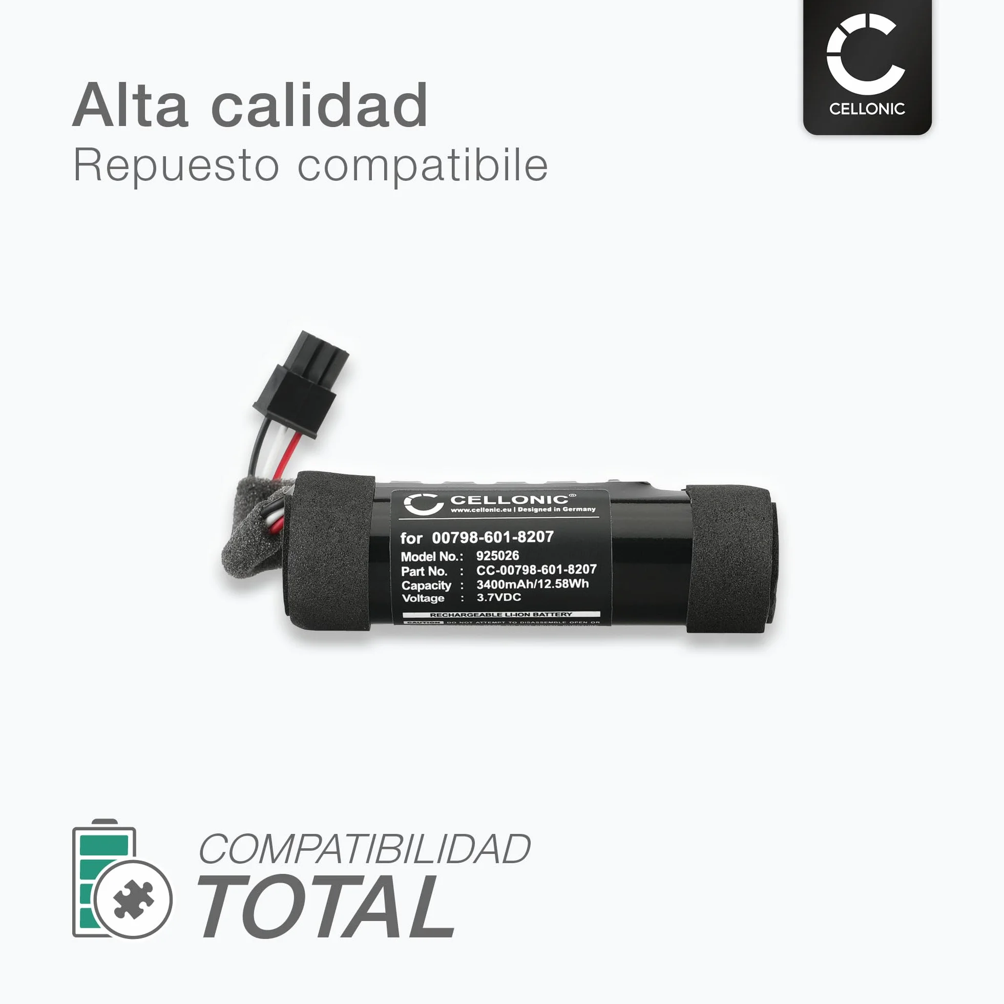CELLONIC, Bateria do głośników kompatybilna z Logitech UE Boom 2, Ultimate Ears Boom 2 (3400 mAh, 3,7 V) Zamienna bateria 00798-601-8207