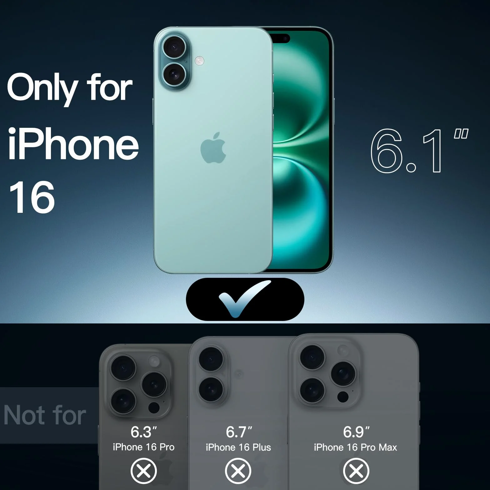 JETech Magnetyczne Etui do iPhone 16 6,1 Cala Kompatybilne z MagSafe Odporne na Wstrząsy i Zarysowania Niebiesko Zielony