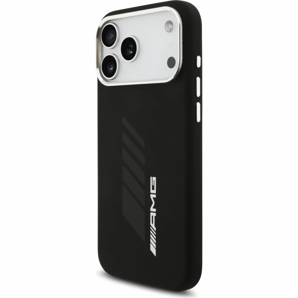 CG MOBILE AMG silikonowe etui w dużych rozmiarach romby, kompatybilne z MagSafe do iPhone 17 Pro Max (czarne)