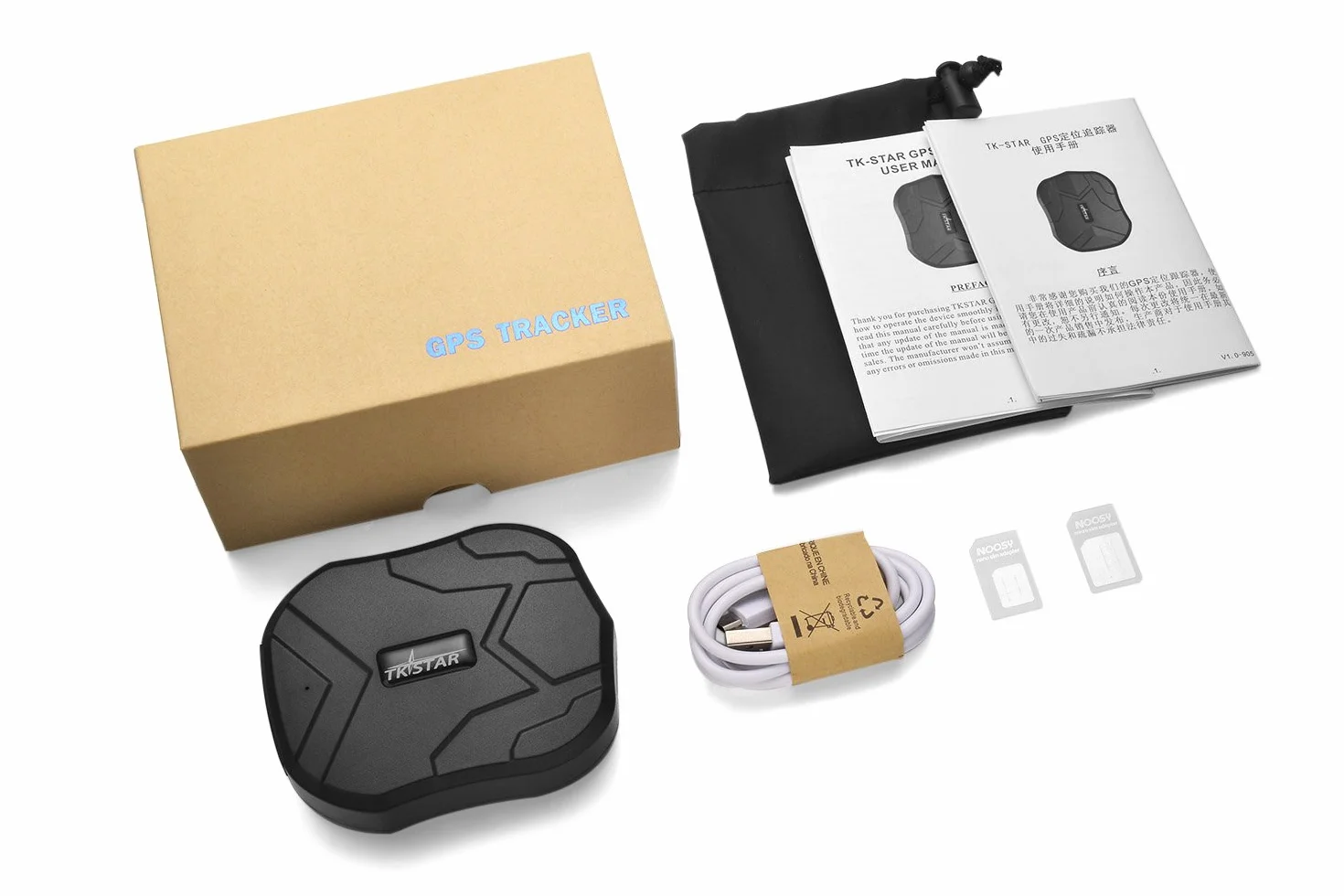 lokalizator lokalizator GPS do pojazdu samochodowego z bezpłatnymi aplikacjami mobilnymi, mocny magnes i bateria 5000 mAh TKSTAR905