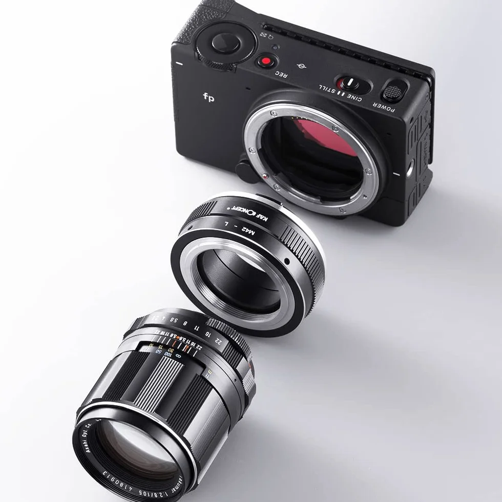 K&F CONCEPT Adapter do montażu M42 na L, adapter ręcznego ustawiania ostrości, kompatybilny z obiektywem M42 na korpus aparatu z mocowaniem L