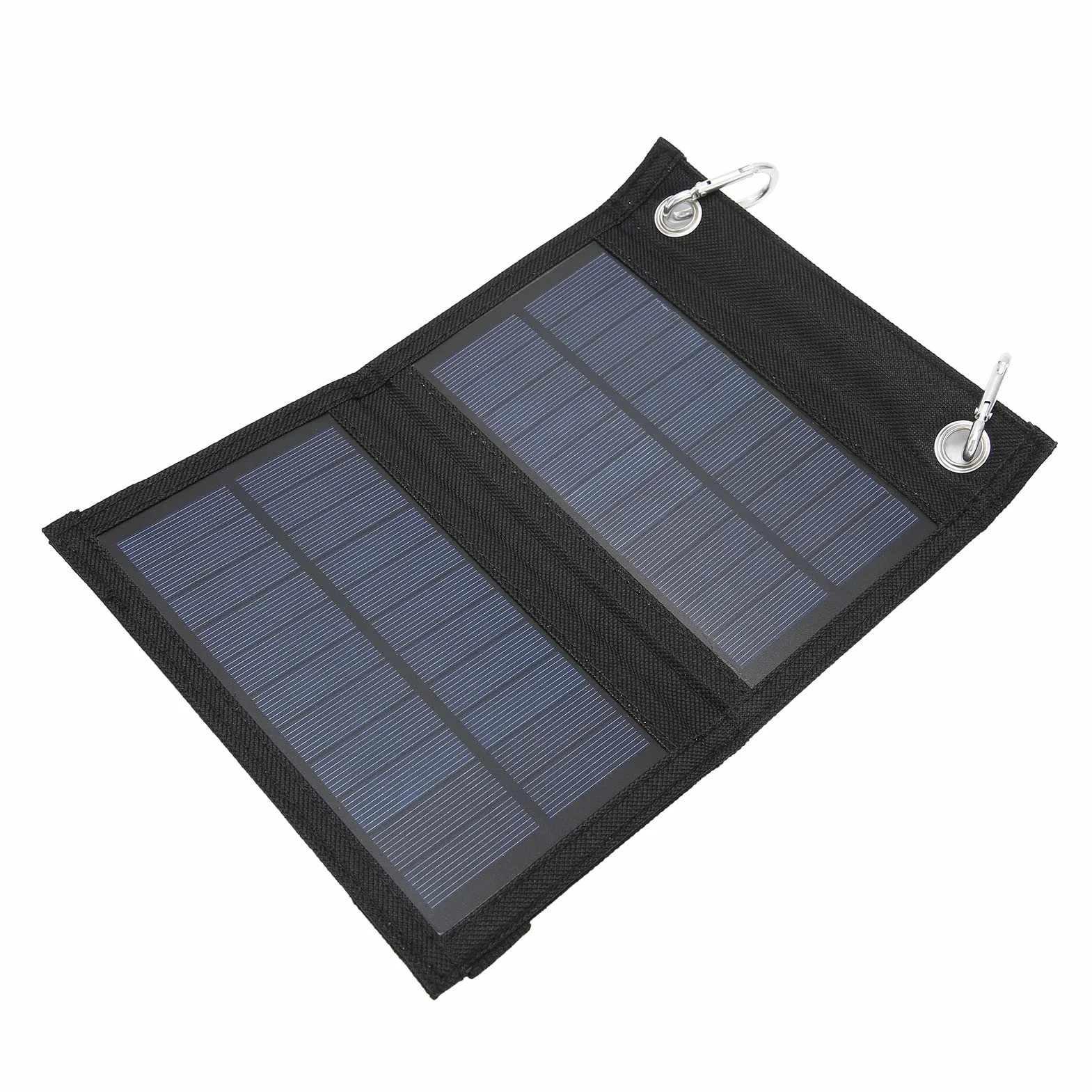 Solar Panel Portable Charger 4W Folding Power Bank Polysilicon Battery for Outdoor Phone Carabiner