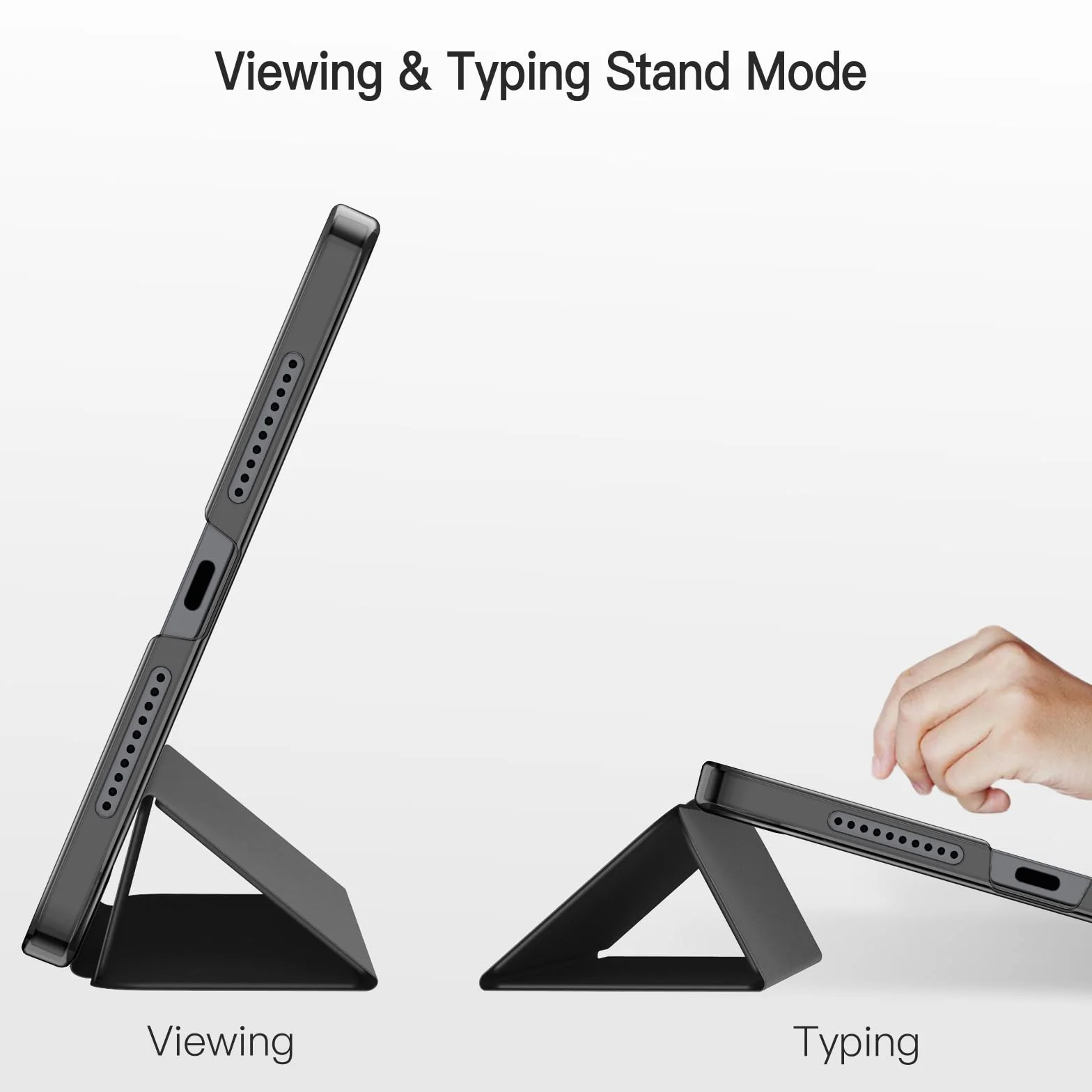 JETech Etui dla iPad mini (A17 Pro, Model 2024, 7. Generacji) / mini 6 (Model 2021, 6. Generacji), Smukła Stojak Twardy tył Pokrowiec z Funkcją Case Automatycznego Budzenia/Snu (Czarny)