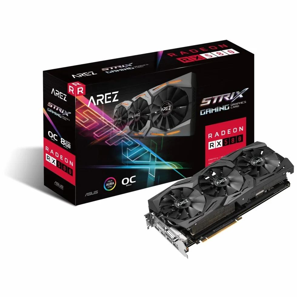 ASUS ROG-STRIX-RX580-8GB-GAMING karta graficzna (Radeon OC, GDDR5 DP/HDMI/DVI-D) - czarna
