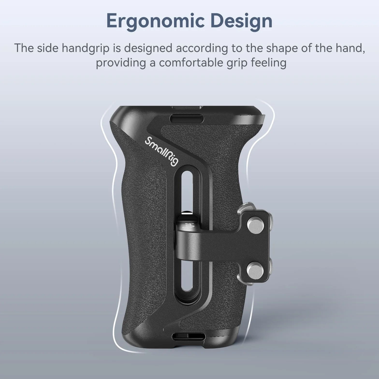 SMALLRIG Side Handle Uchwyt Boczny do Klatek Fotograficznych, Uniwersalny Ergonomiczny Uchwyt Boczny z Wbudowanym Otworem Ustalającym 1/4"-20, Otwór na Pasek, Zimna Stopka, Regulacja Góra/dół - 4015