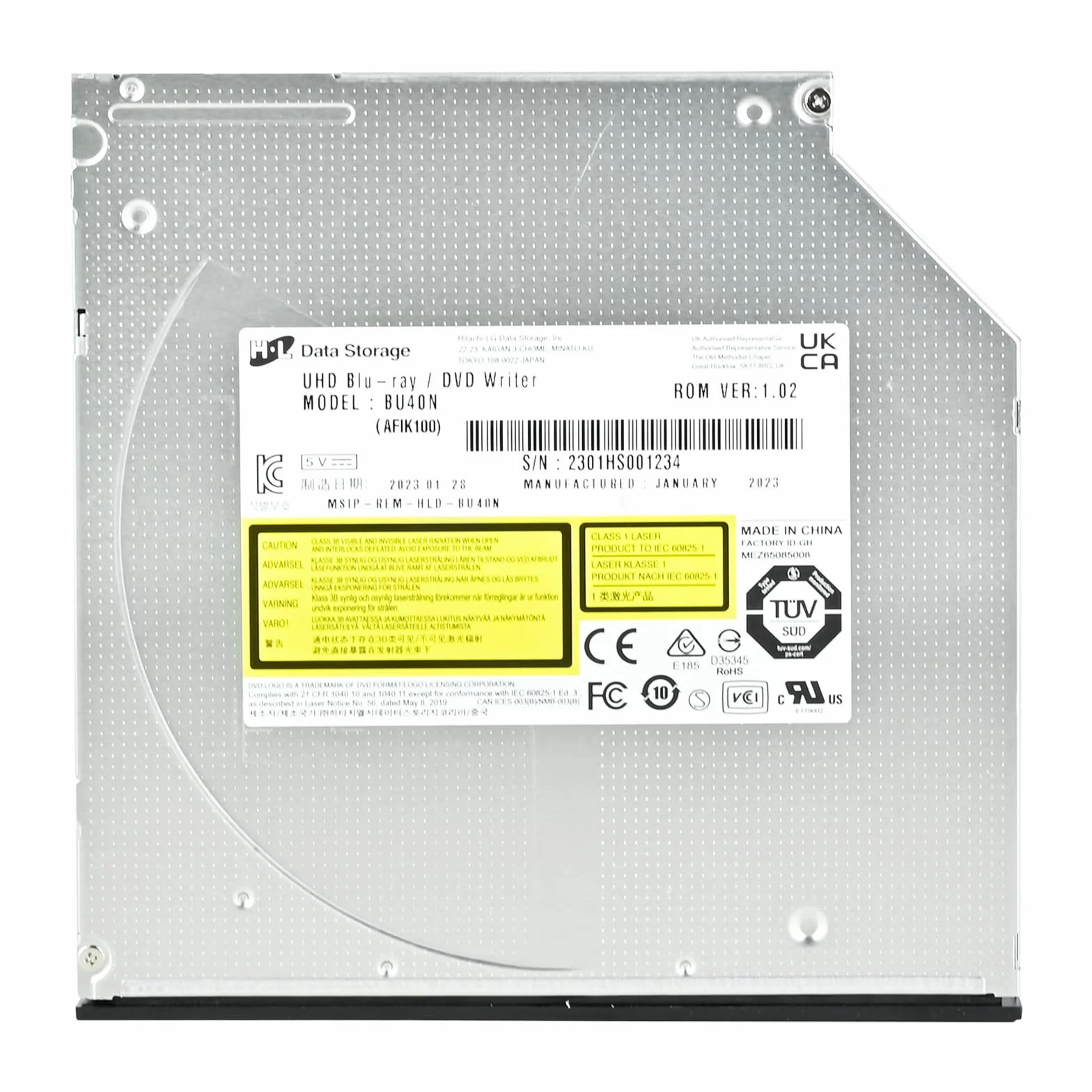 Silverstone TOB04 Ultracienki wewnętrzny napęd optyczny Ultra HD Blu-ray 9,5 mm SST-TOB04-V2