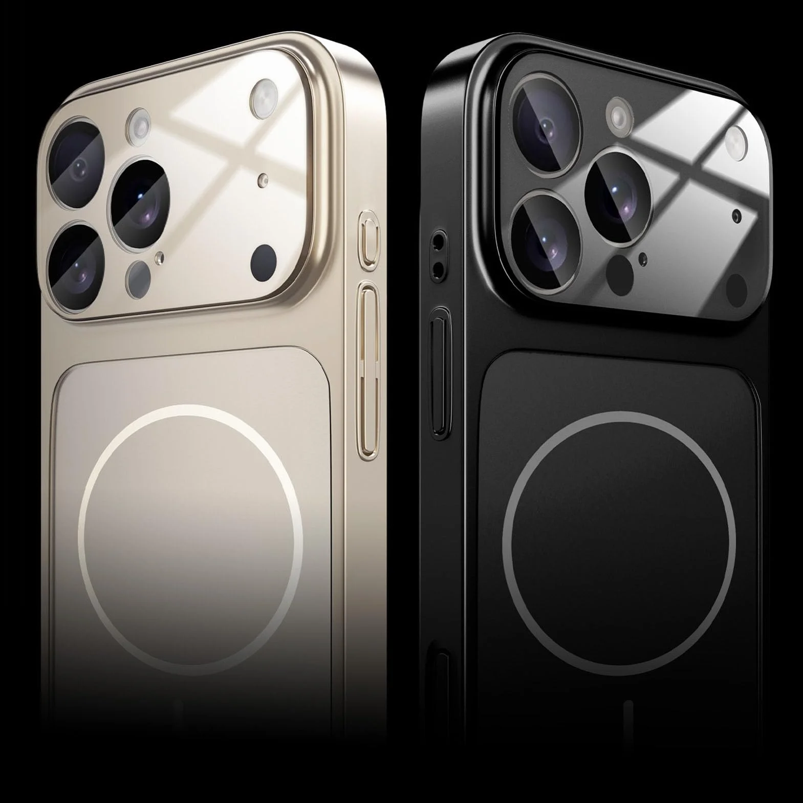 Magnetyczne etui z przyssawką do iPhone'a 17 Pro Max/17 Pro/Air/17, ochrona aparatu ze szkła hartowanego, smukła obudowa telefonu obsługuje bezprzewodowe ładowanie, szare, 17 Pro