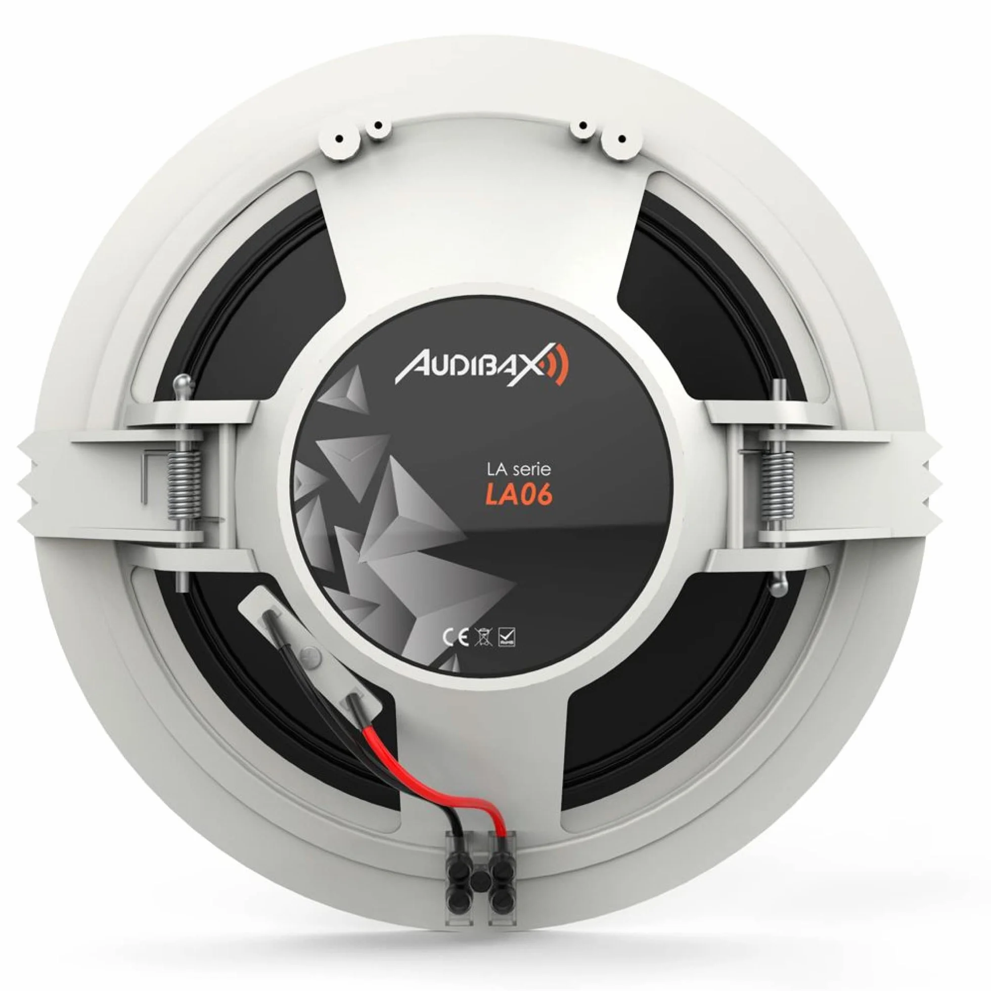 Audibax LA06 - Wbudowany głośnik sufitowy - Głośnik o mocy 25 W - 5-calowy głośnik sufitowy - Metalowa siatka - Pasywny 1-drożny głośnik - Idealny do salonu, łazienki lub kuchni