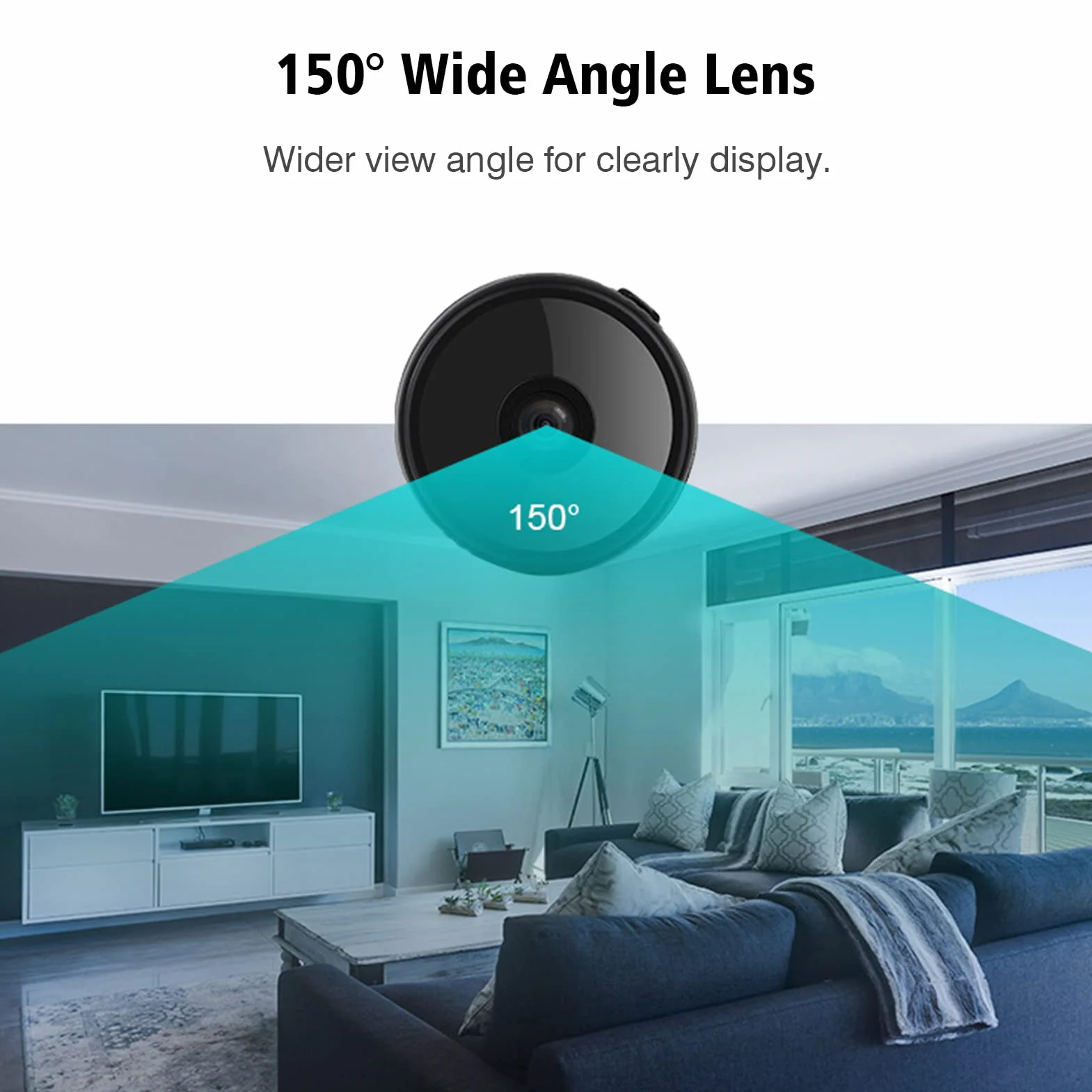 Mini kamera wideo 1080P WiFi, kamera wideo szerokokątna 150°, IR widoczność w nocy, wykrywanie ruchu, 128 GB pamięć rozszerzenia, 240 mAh bateria do monitorowania niemowląt, zwierząt, dom