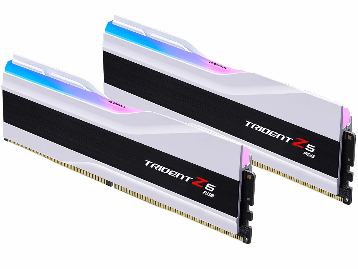 G.Skill Trident Z5 RGB Series (Intel XMP) 32 GB (2 x 16 GB) 288-pinowa pamięć SDRAM U-DIMM DDR5 6000 CL36-36-36-96 1,35 V dwukanałowa pamięć biurkowa F5-6000J3636F16GX2-TZ5RW (matowa biel)