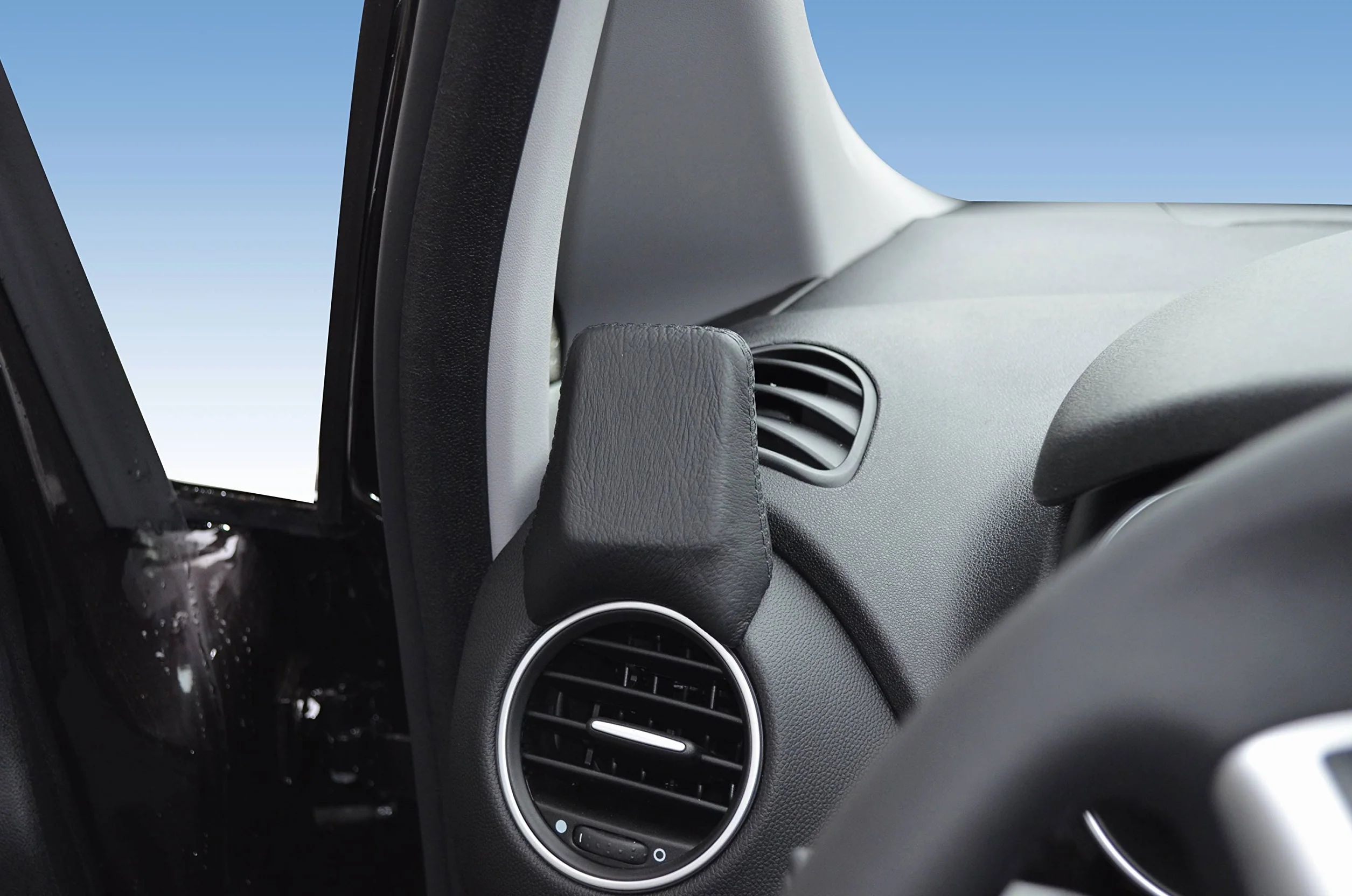 KUDA Uchwyt na telefon komórkowy pasujący do FIAT Punto Evo 11/2009 & Punto od 2012 - konsola telefoniczna do smartfonów, telefonów komórkowych, nawigacji i innych - konsola ze sztucznej skóry,