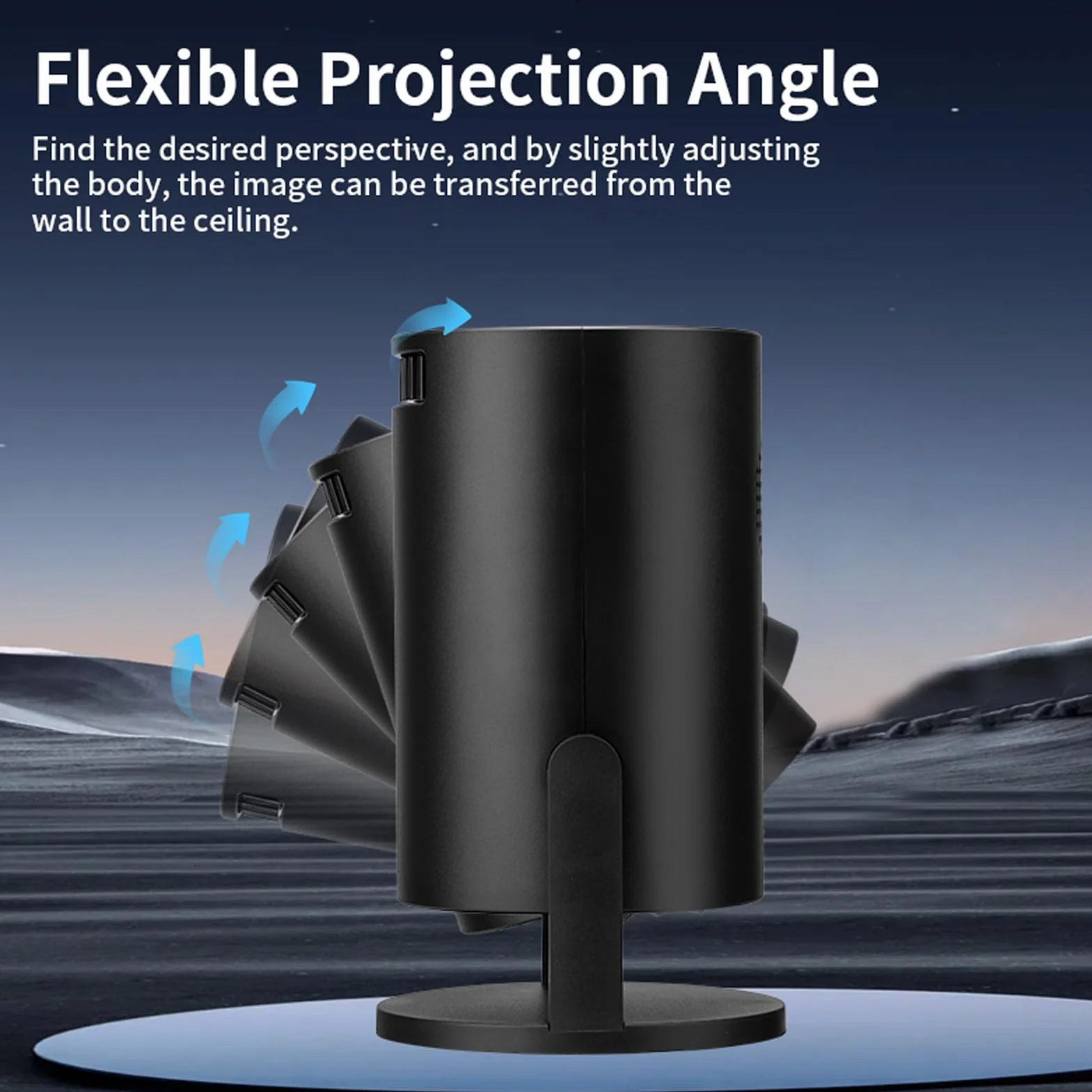 ASHATA Mini Projektor z Wi -Fi i Bluetooth, 270 ° Regulowany Stojak na Zewnątrz Projektor Kina Domowego USB TV Stify Filmy Projektor Filmowy na Smartfona z Laptopa Android