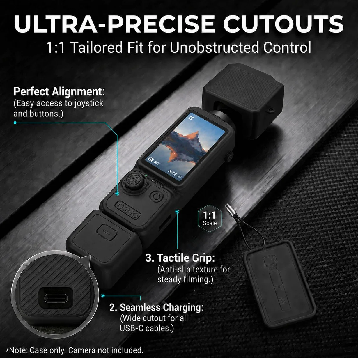 Silikonowe etui ochronne do DJI Osmo Pocket 4, 2 sztuki, miękkie silikonowe etui, odporne na uderzenia, antypoślizgowe i odporne na zarysowania, kompleksowa ochrona ekranu i soczewki