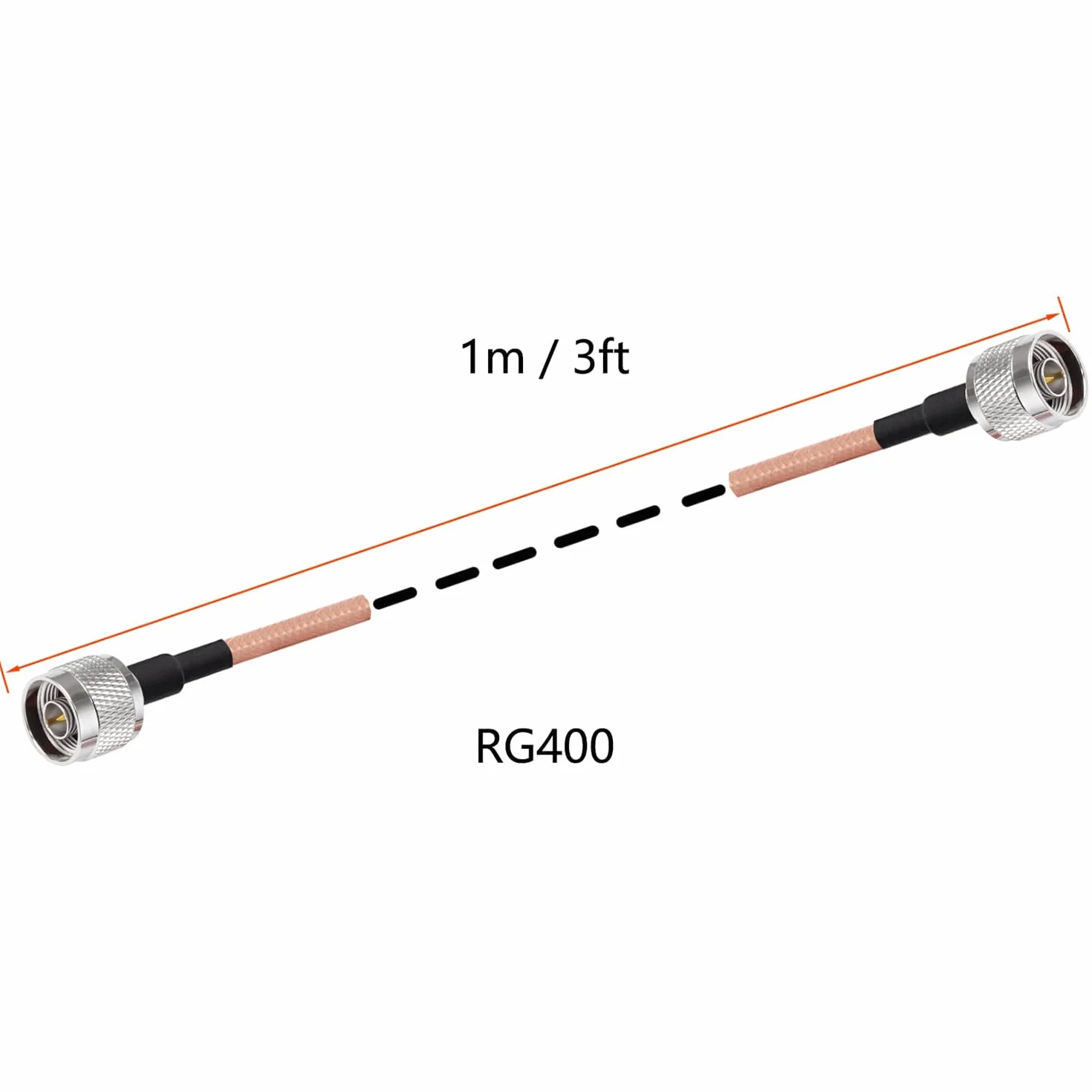 Vecys N na N Męski Zworka N Męski na N Męski Kabel Koncentryczny o Niskiej Stratności RG400 3FT/1M dla 3G 4G 5G LTE Antena Ham Radio GPS WiFi
