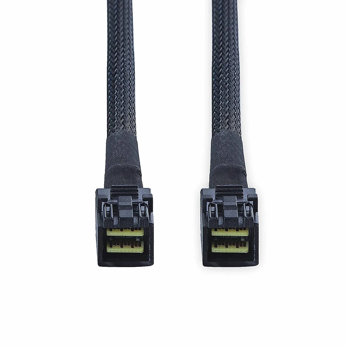 SFF-8643 do SFF-8643 12G wewnętrzny kabel mini SAS HD, z paskiem bocznym, kompatybilny z kontrolerem RAID lub PCI Express, 100 omów, 0,5 m (1,6 ft)