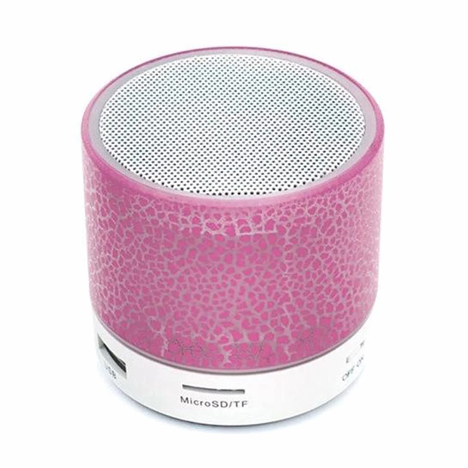 Głośnik Bluetooth Głośnik Mini głośnik bezprzewodowy Crack LED Karta TF Subwoofer USB Przenośna kolumna dźwięku muzycznego MP3 do głośników telefonu PC SP99 Mini głośnik (kolor: biały) little surprise