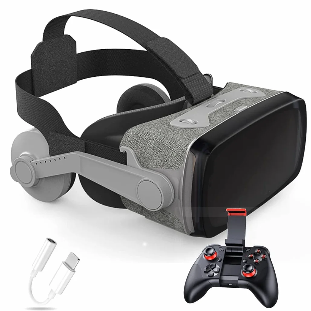Okulary 3D, Virtual Reality, zestaw słuchawkowy, ochrona oczu, okulary VR do filmów 3D i gier, kontroler Bluetooth do iPhone 13 Pro Max/13 Pro/13/12/11, do Samsung Galaxy S21, Huawei, X. iaomi-Seria nie