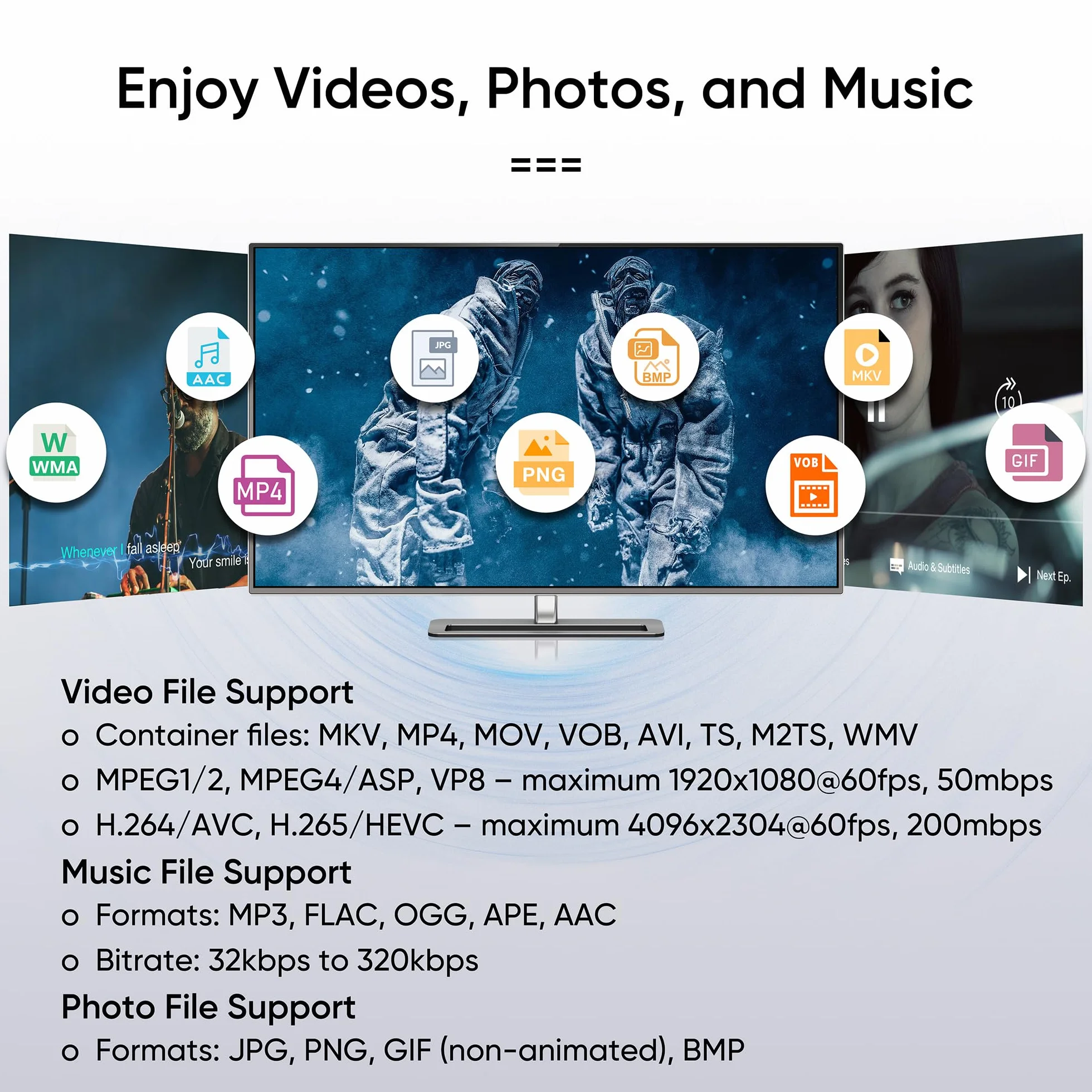 NEUMI Atom 4K Ultra HD cyfrowy odtwarzacz multimedialny do dysków USB i kart SD – z HDMI i analogowym AV, automatyczne odtwarzanie i zapętlanie