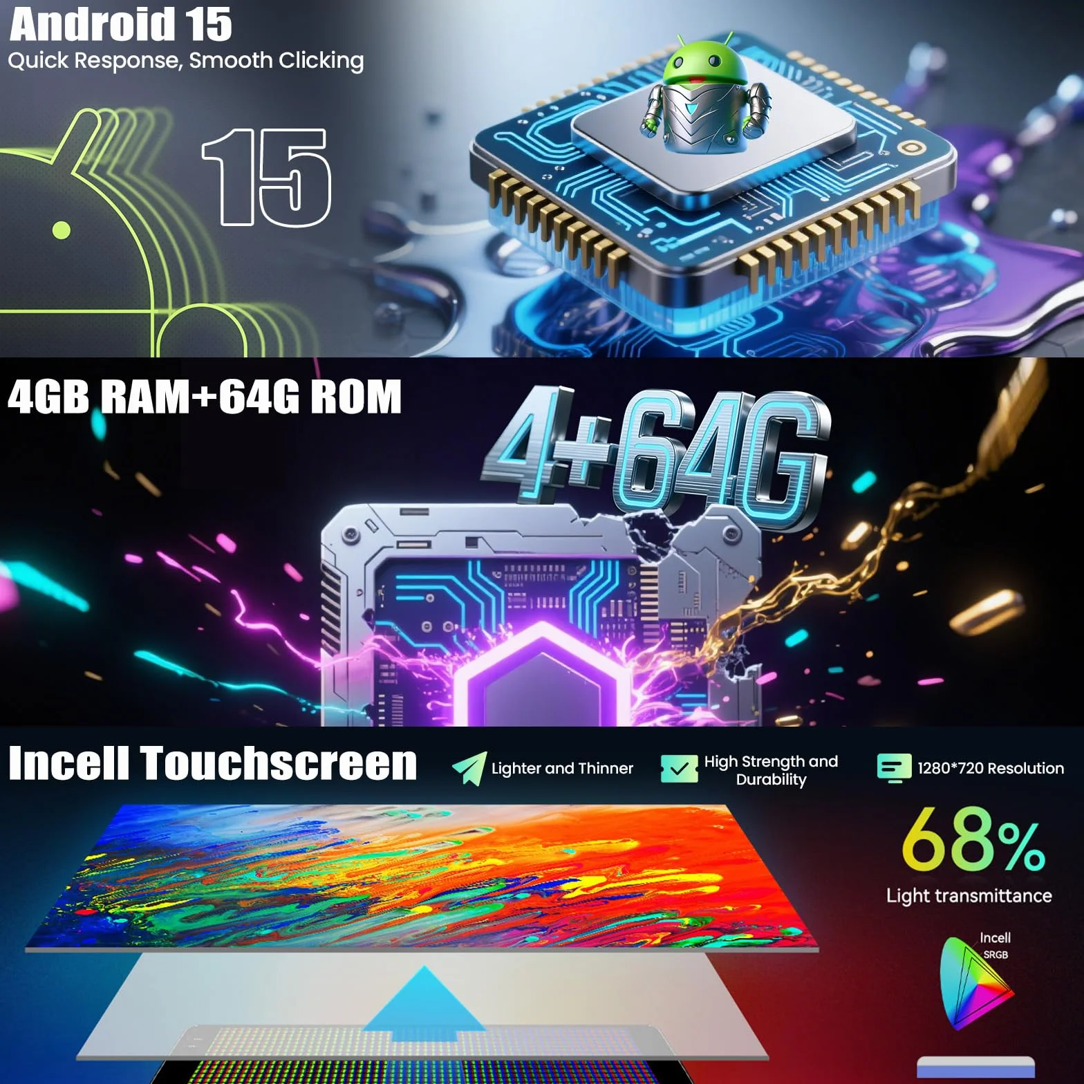 CAMECHO 4+64G M Android 15 Navi radio samochodowe