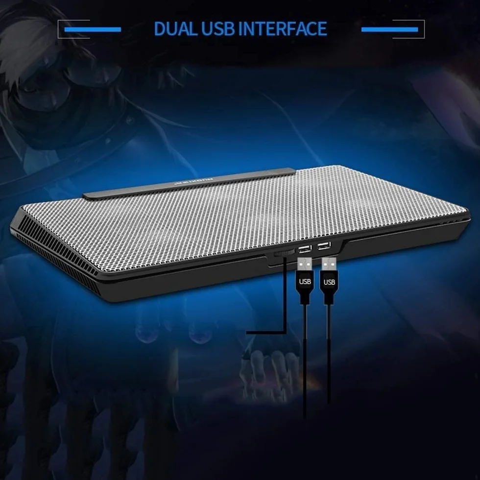 Chłodziarka do Laptopa Przenośny Chłodnica Laptopa USB Super Cienka 6 Wentylatorów Chłodząca Podkładka Chłodząca Do 17 Cali Notebook Laptop PC Radiator Stojak na Wentylator do Laptopa