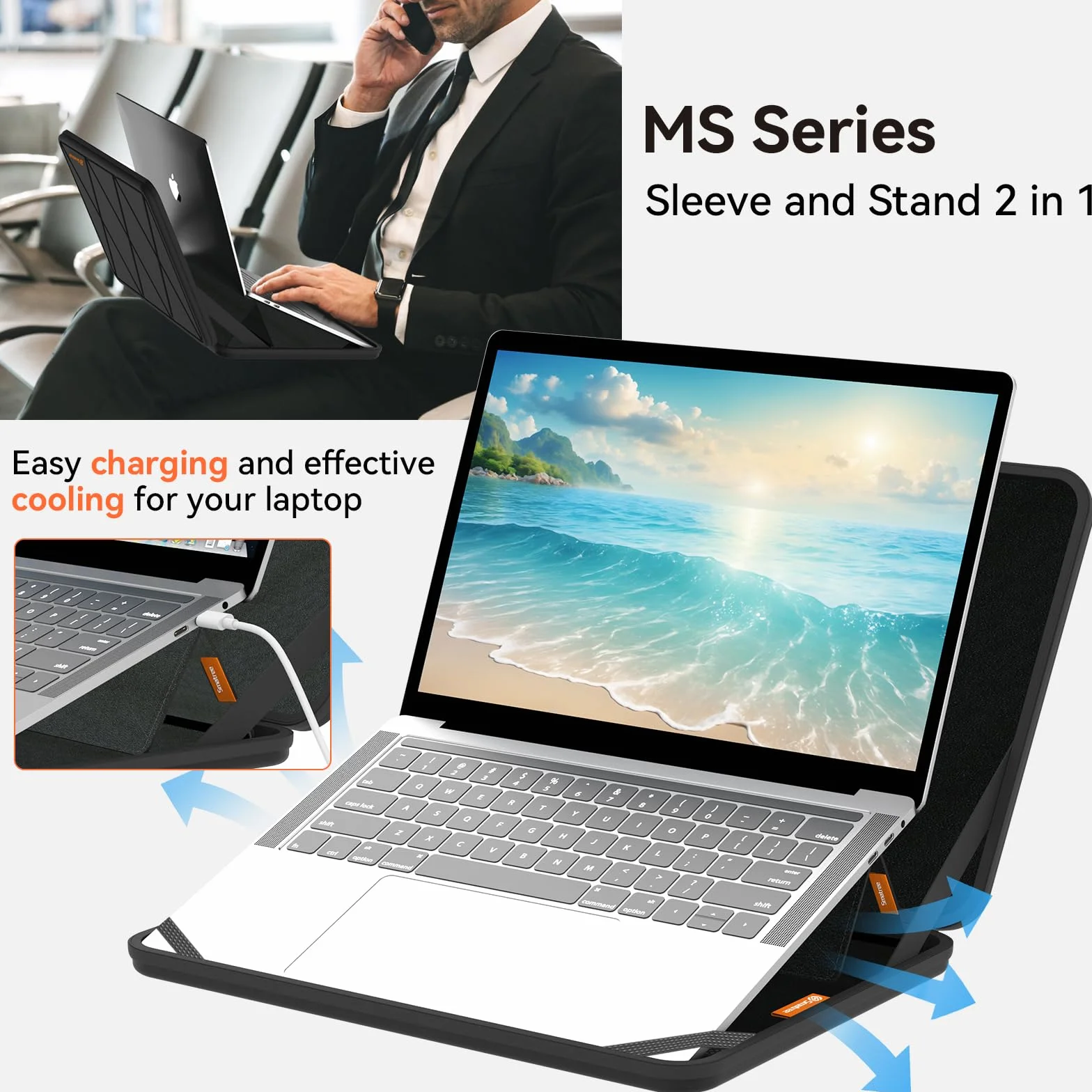 Smatree MS133 Twardy futerał ochronny EVA ze stojakiem kompatybilny z 45.7 cm MSI Vector A18 HX, Raider A18 HX, Raider 18 HX A14V, Titan 18 HX A14V, Stealth 18 AI Studio A1V, CreatorPro X18 HX-A14V