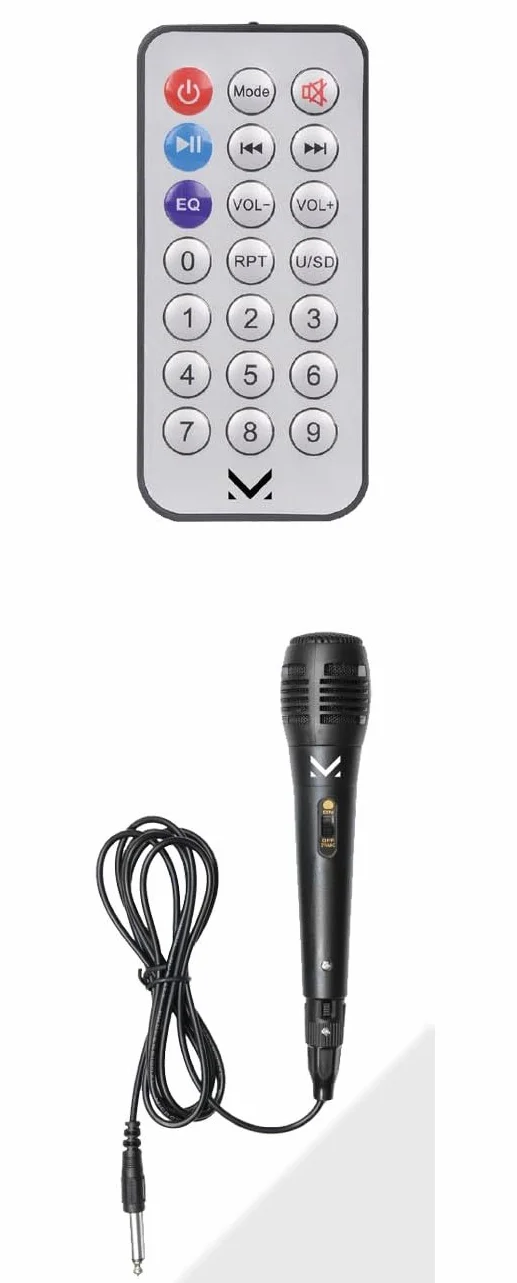 Majestic FIRE 12 głośnik Bluetooth, wielokolorowe diody LED, wejścia USB/microSD/AUX-IN/MIC, mikrofon przewodowy, akumulator, TWS, uchwyt do noszenia