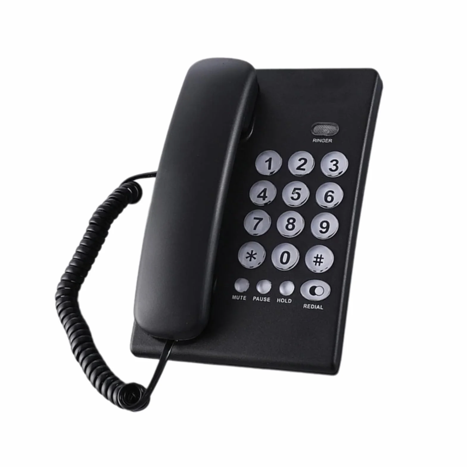 Telefon stacjonarny z kablem, telefon stacjonarny z dużymi przyciskami, telefon domowy, telefon stacjonarny do biura, łazienki hotelowej(Silver)