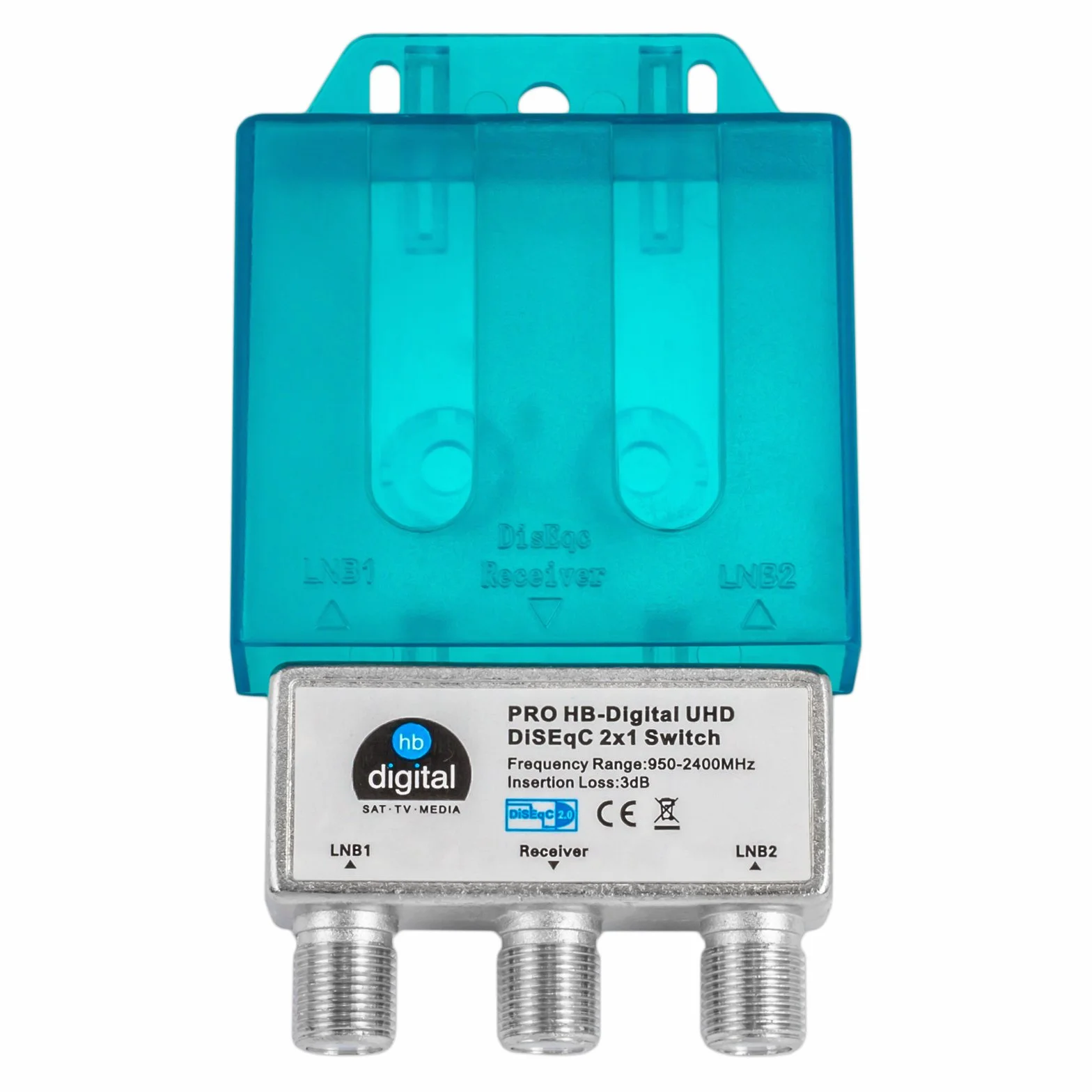 4X PRO DiseqC przełącznik Switch 2/1 z obudową chroniącą przed warunkami atmosferycznymi HB-DIGITAL 2X SAT LNB 1 x odbiornik/odbiornik do Full HDTV 3D 4K UHD