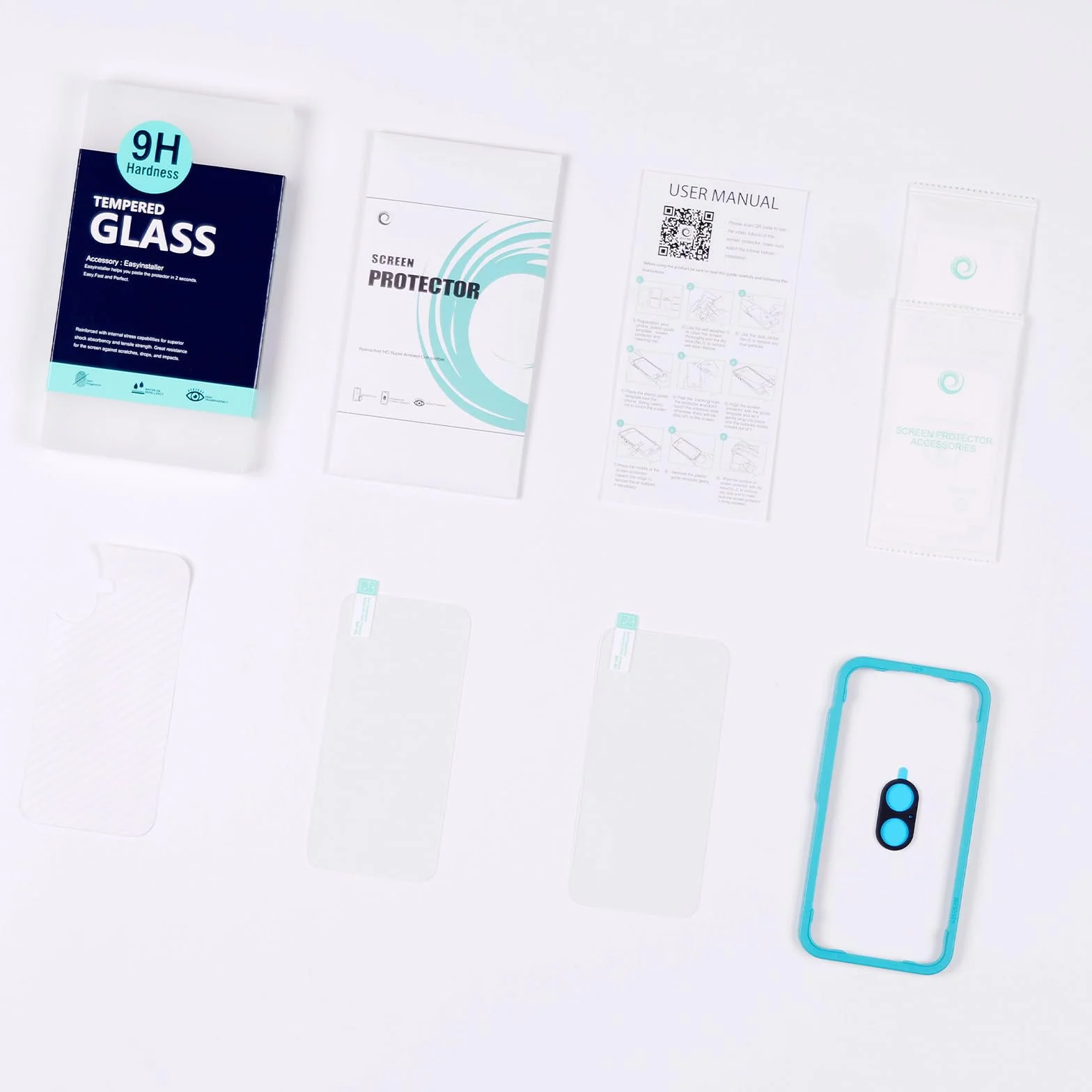 Ibywind do iPhone 17 5G, 2-pakowy ochraniacz ekranu, szkło hartowane 9H z osłoną obiektywu i folią z włókna węglowego