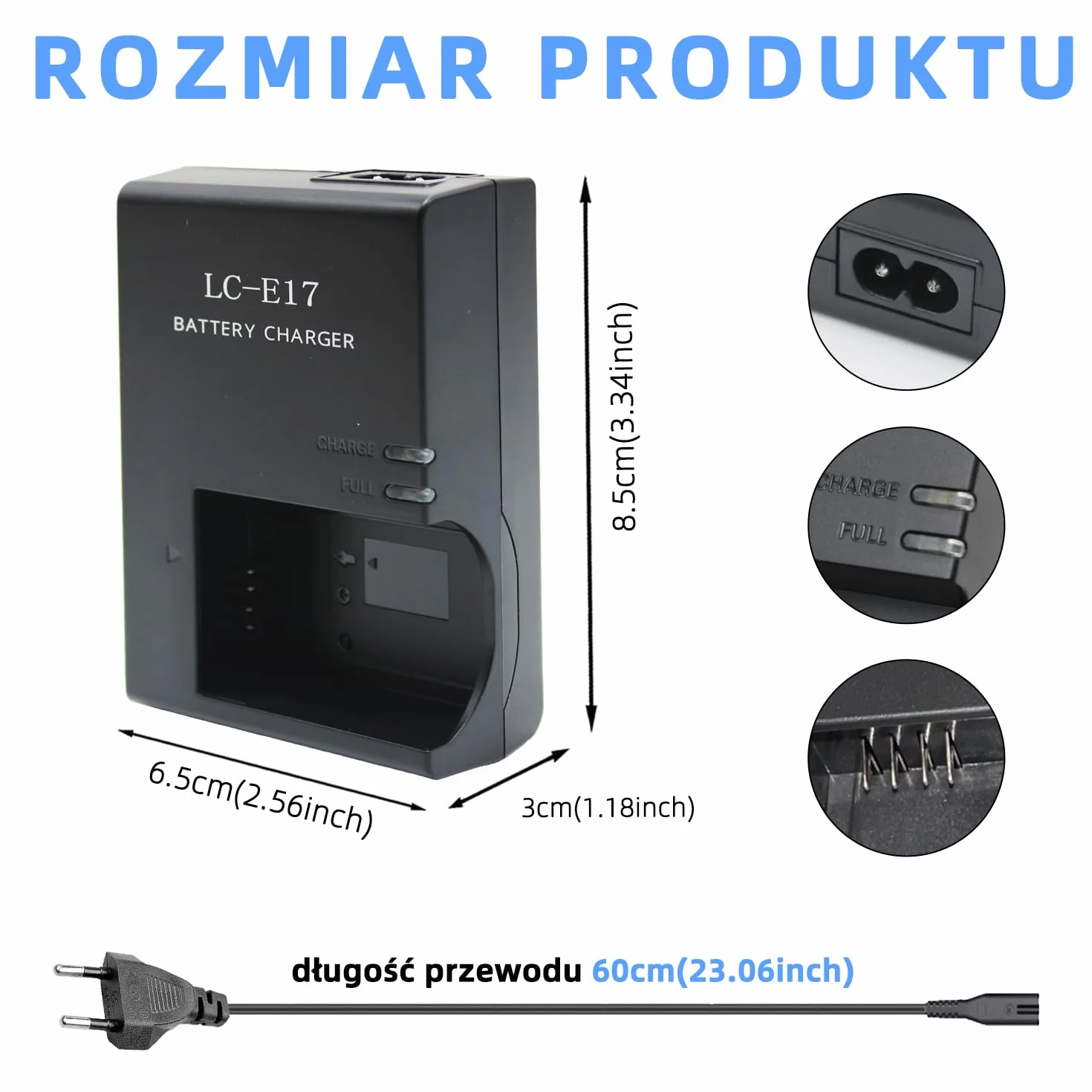 LP-E17 LC-E17C Ładowarka do baterii aparatu kompatybilna z Canon EOS M3 M5 M6 200D 250D 750D 760D 800D Rebel T6i T6s 8000D 9000D Kiss X8i Kiss X9 Rebel SL3
