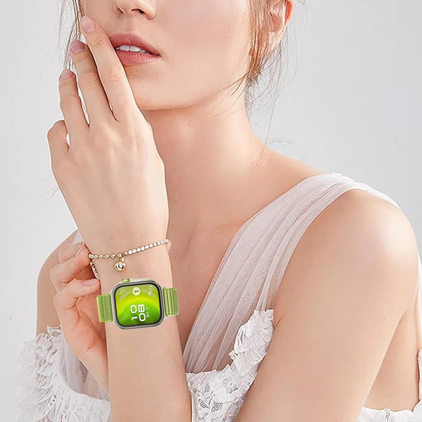 Issinlky Nylonowa opaska kompatybilna z Huawei Watch Fit 4 Pro/4/3, elastyczny pasek sportowy dla Huawei Fit 4 Pro/4/3 Kobiety Mężczyźni