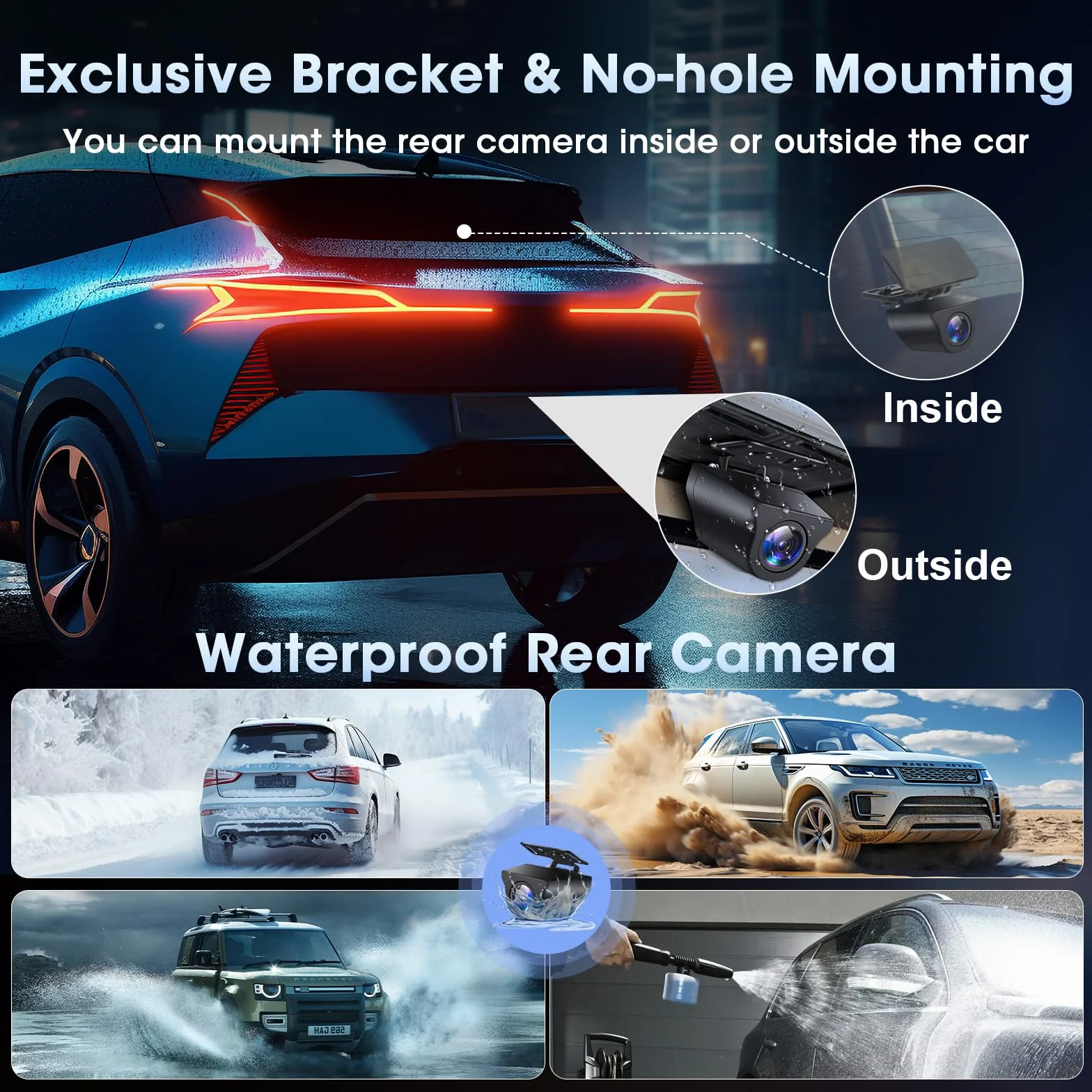 Vtopek Dashcam 4K 10" Kamera na deskę rozdzielczą z kamerą cofania Szeroki kąt 170° Dashcam Samochód Przód Tył z kartą SD 64G Lustrzana kamera samochodowa z WDR Nocna wizja Czujnik G Monitor Parku