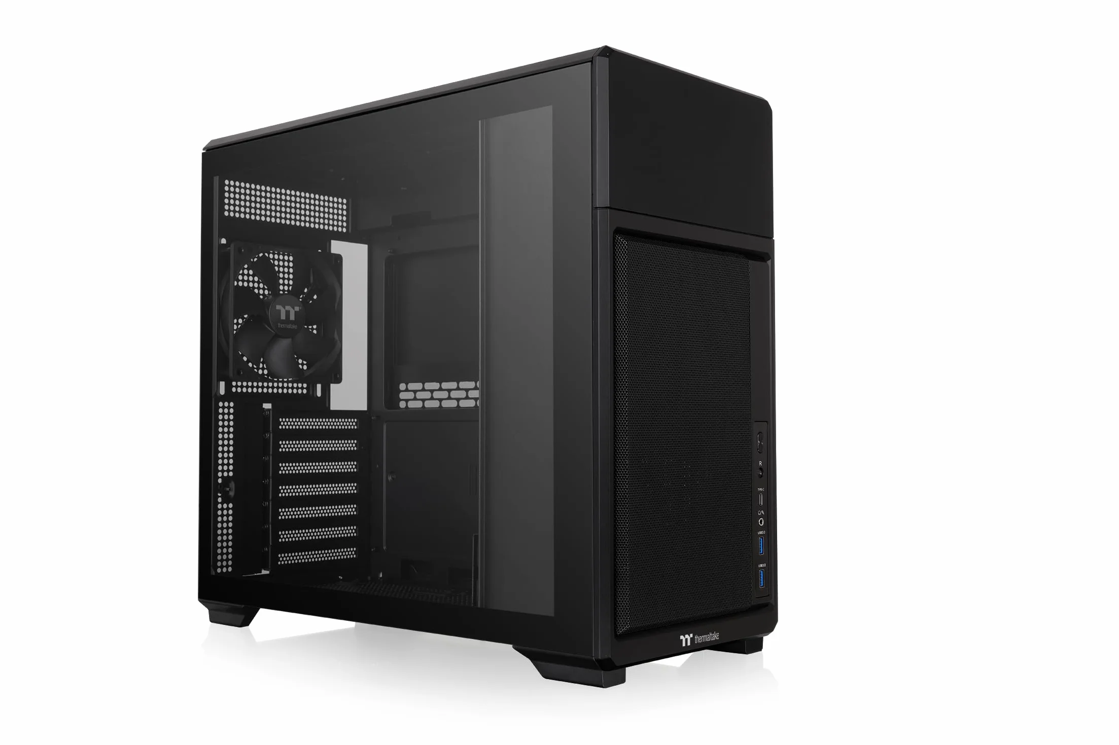 Thermaltake TR300 TG | Black | Tempered Glass | Power Extension Cord | 120mm Fan