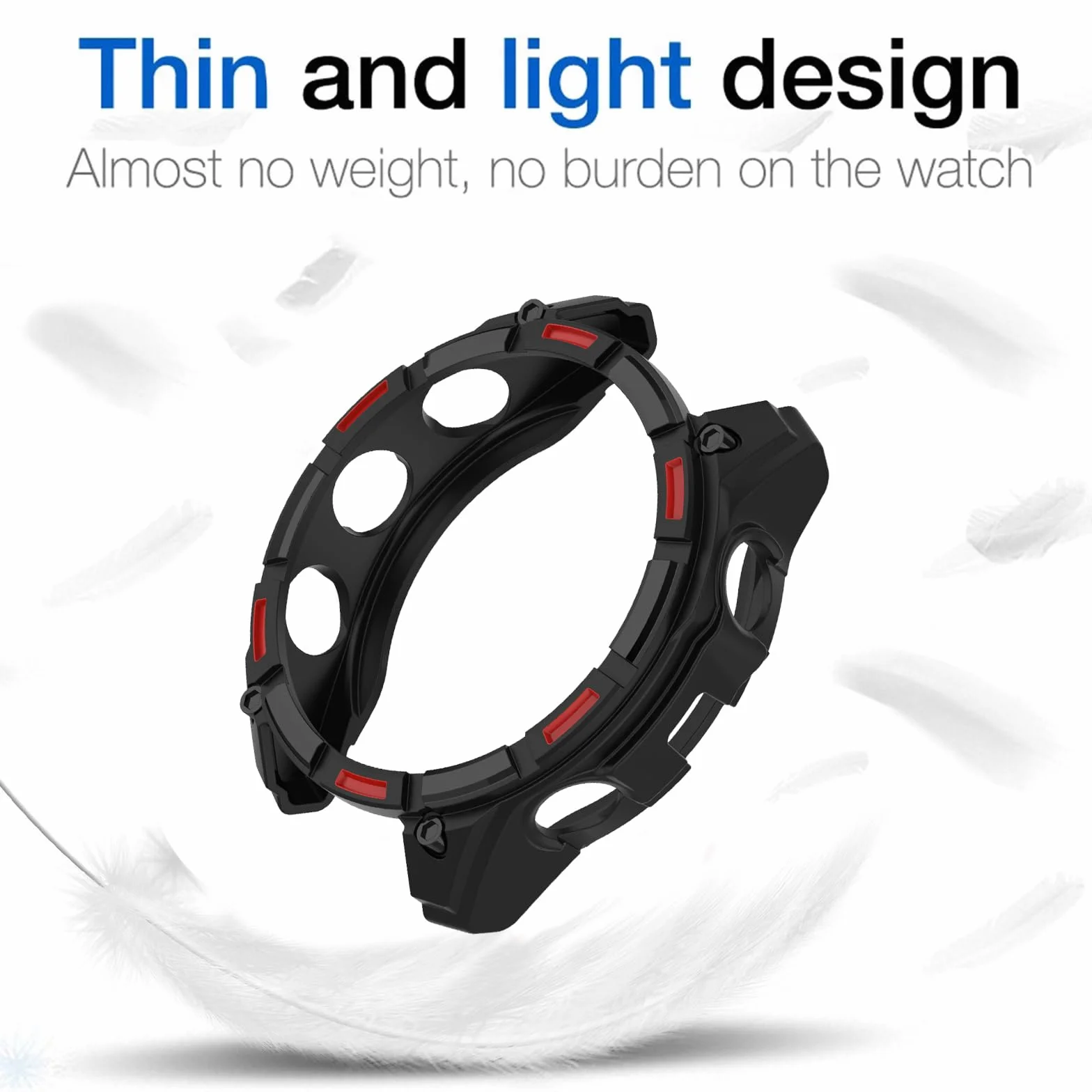 Etui do zegarka Garmin Fenix 8 Pro, 47 mm, odporne na zarysowania, uderzenia, ultracienkie silikonowe ramki, zderzak, etui ochronne do Fenix 8 Pro, 47 mm, czarne