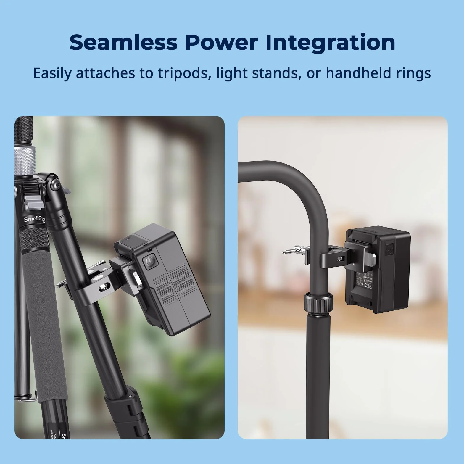 Zacisk SMALLRIG V-Mount w kształcie kraba, 15-40 mm, antypoślizgowy, udźwig 1,5 kg, kompatybilny z akumulatorami V-Mount różnych marek - 5313