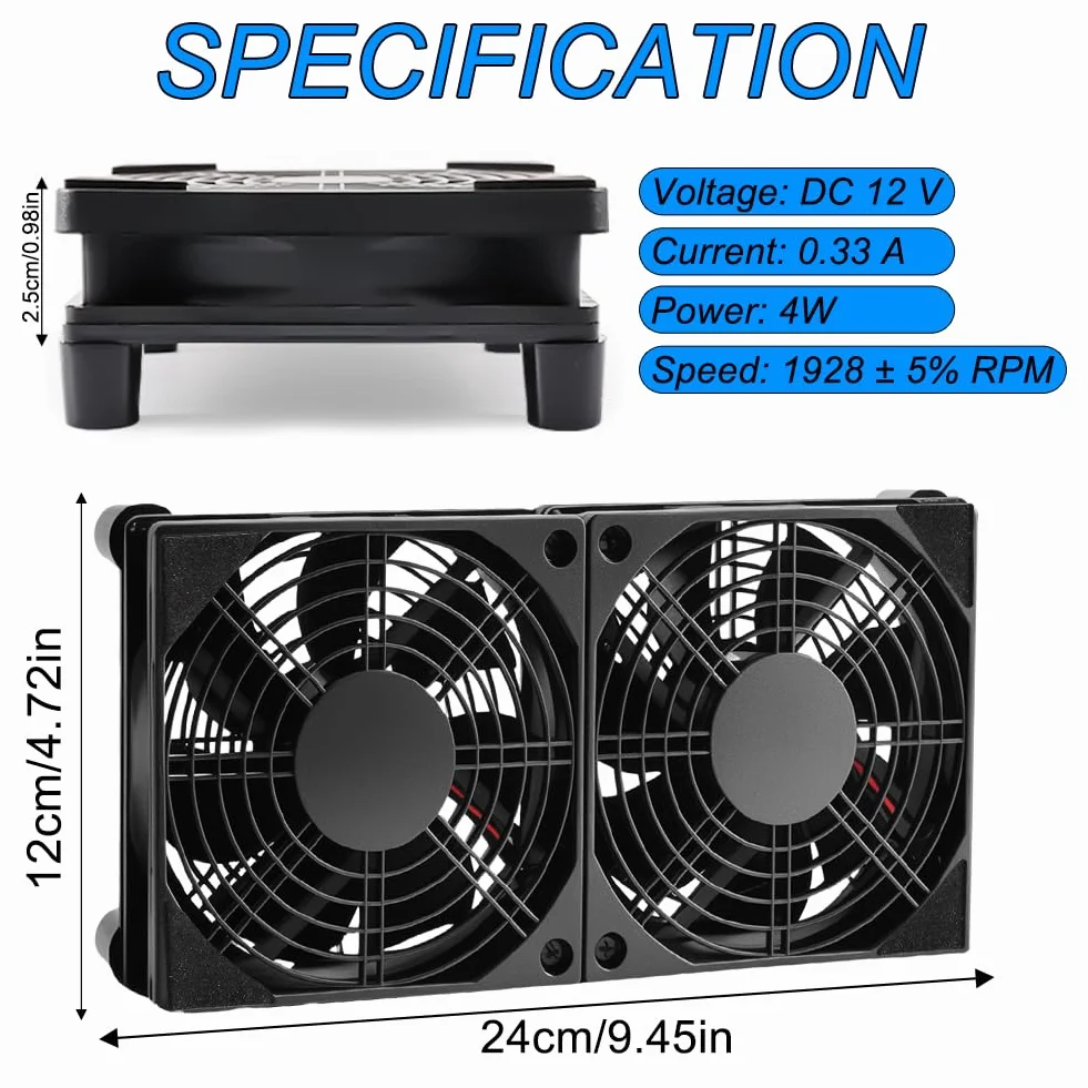 Wentylator obudowy 240 mm, 12 V, wentylator komputerowy z kontrolą prędkości, AC 220 V-240 V, wentylator PC, bezszczotkowy wentylator chłodzący do komputera, laptopa, TV Box, routera, obudowy