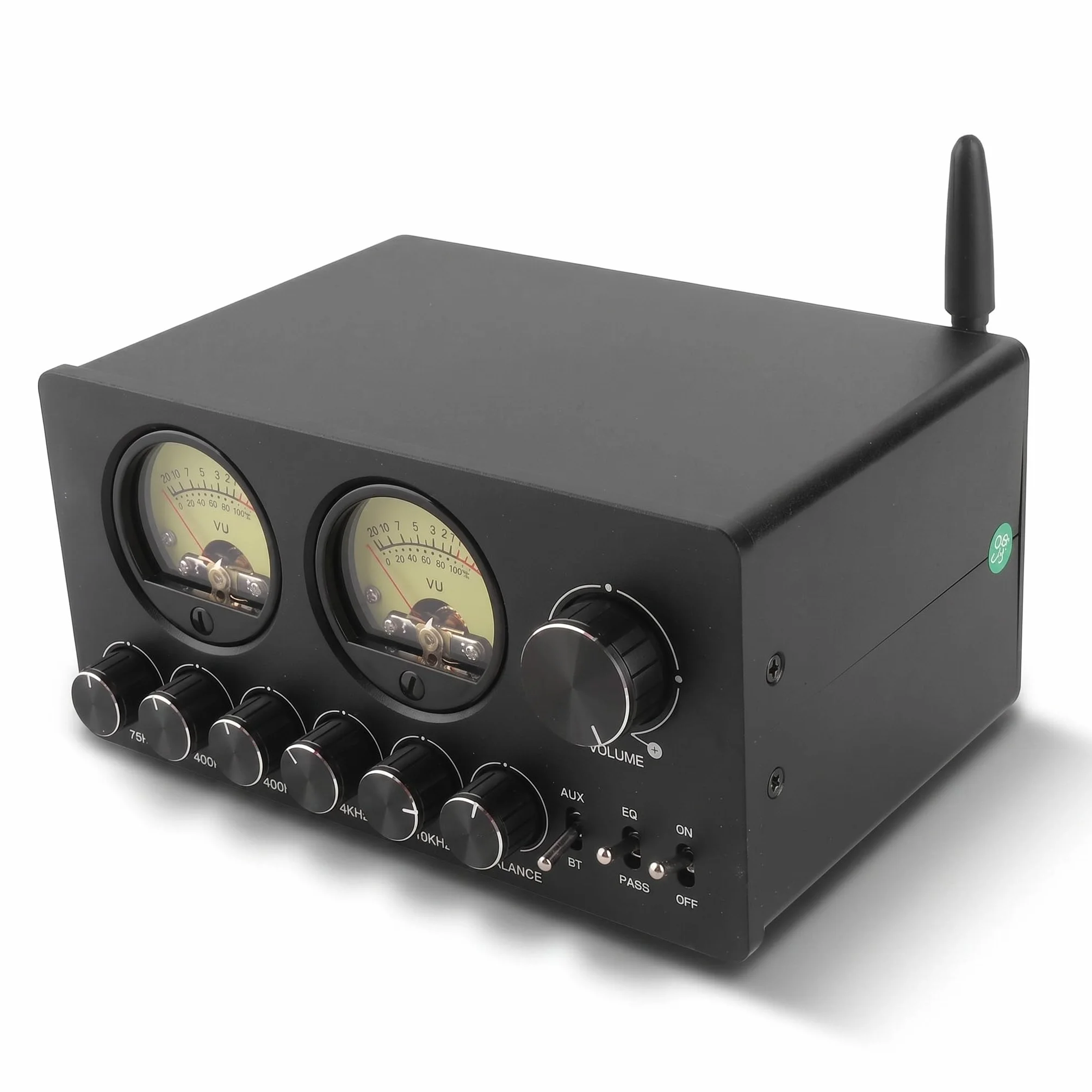 5-pasmowy Korektor Bluetooth EQ Przedwzmacniacz Dźwięku Cyfrowy Korektor z Dwoma Dużymi Miernikami VU do Domowego Zestawu Stereo, Głośników Komputerowych