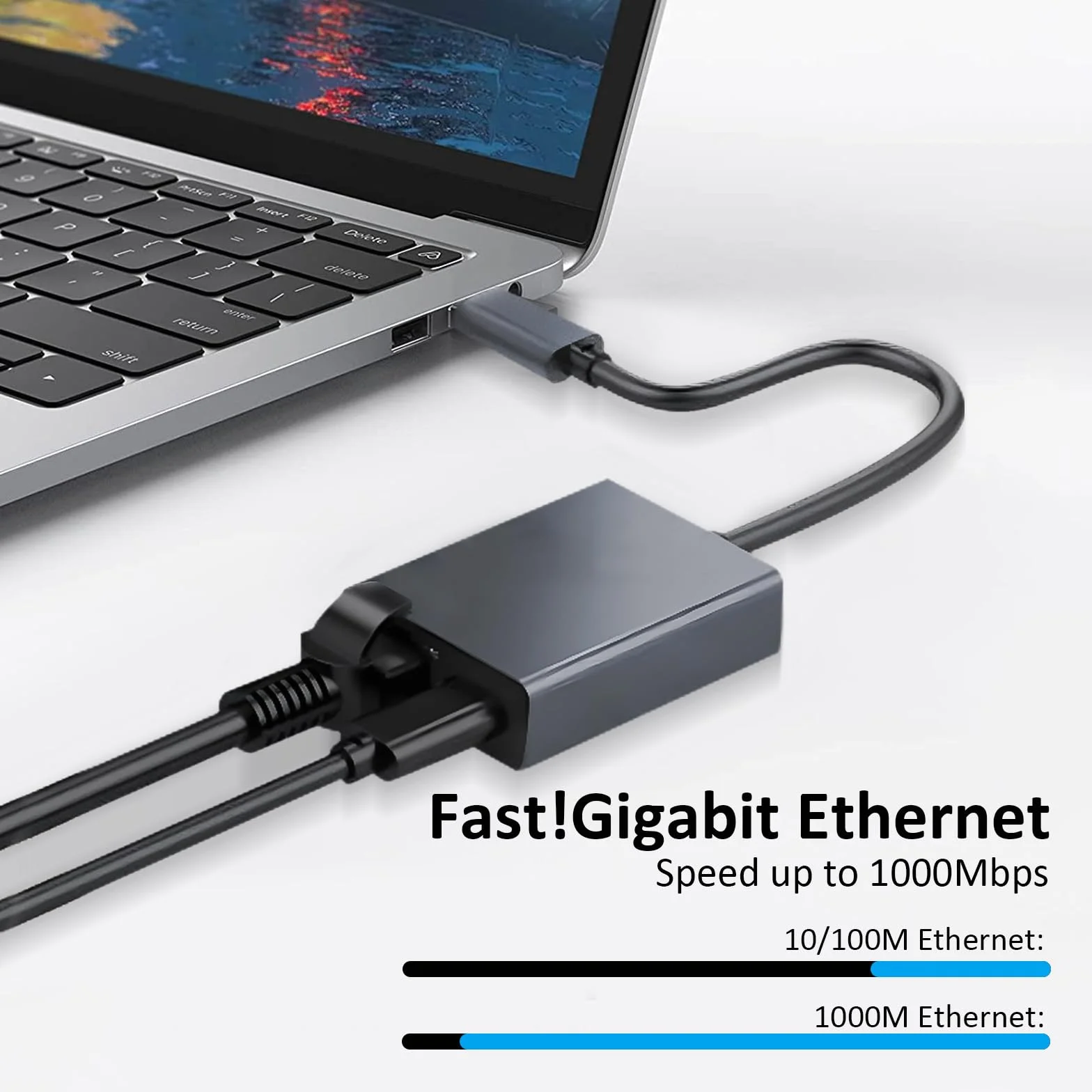 Adapter USB C na Ethernet 1000 Mbps 100 W do Chromecast, MacBook Pro, Air