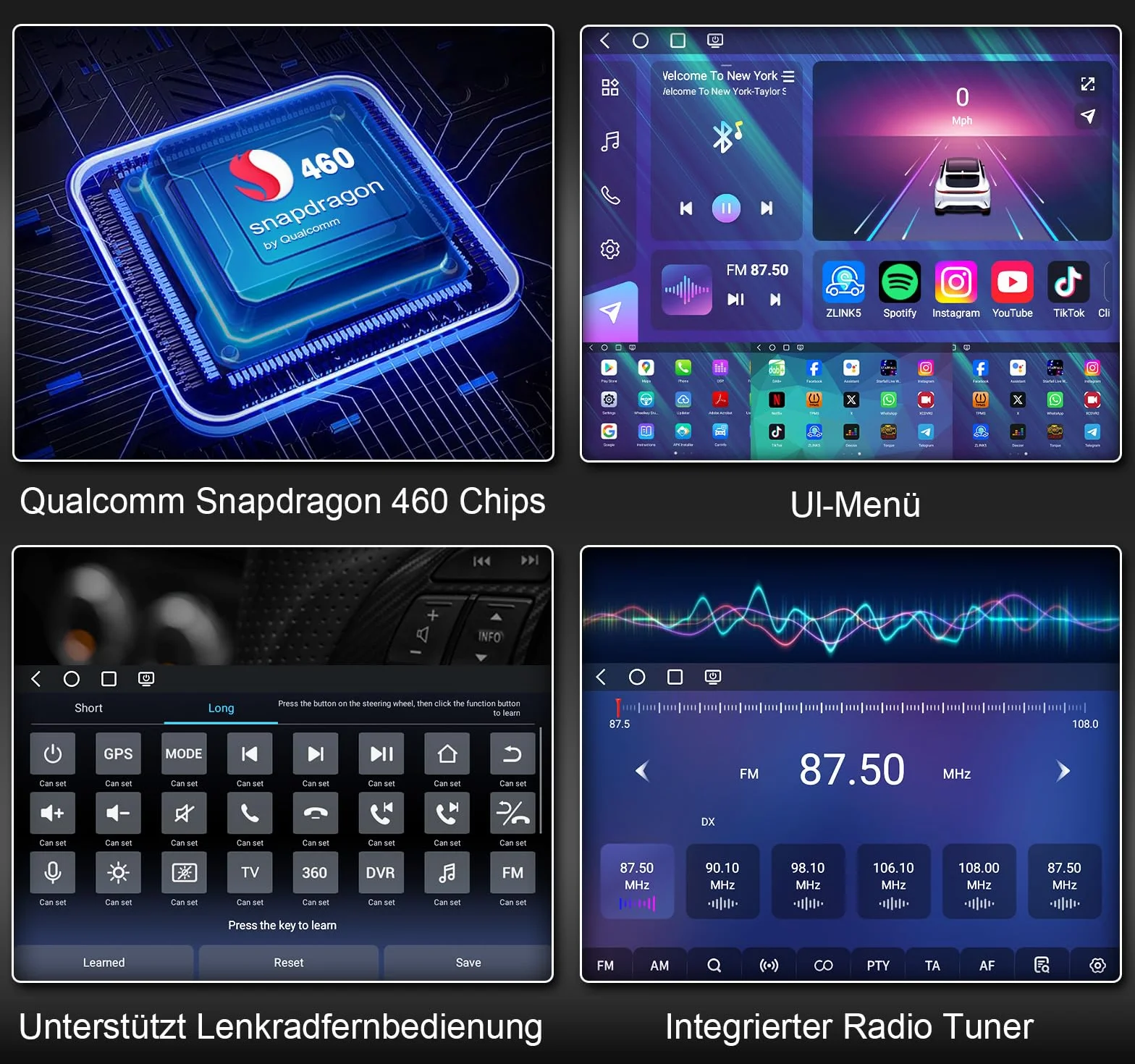 Qualcomm radio samochodowe ośmiordzeniowe 8 GB + 128 GB Android 14 DAB+ do Mercedes Benz C/CLC klasa W203 G klasa W463 z nawigacją GPS, bezprzewodowe, Apple CarPlay, Android, DSP, WiFi, Bluetooth 5.1