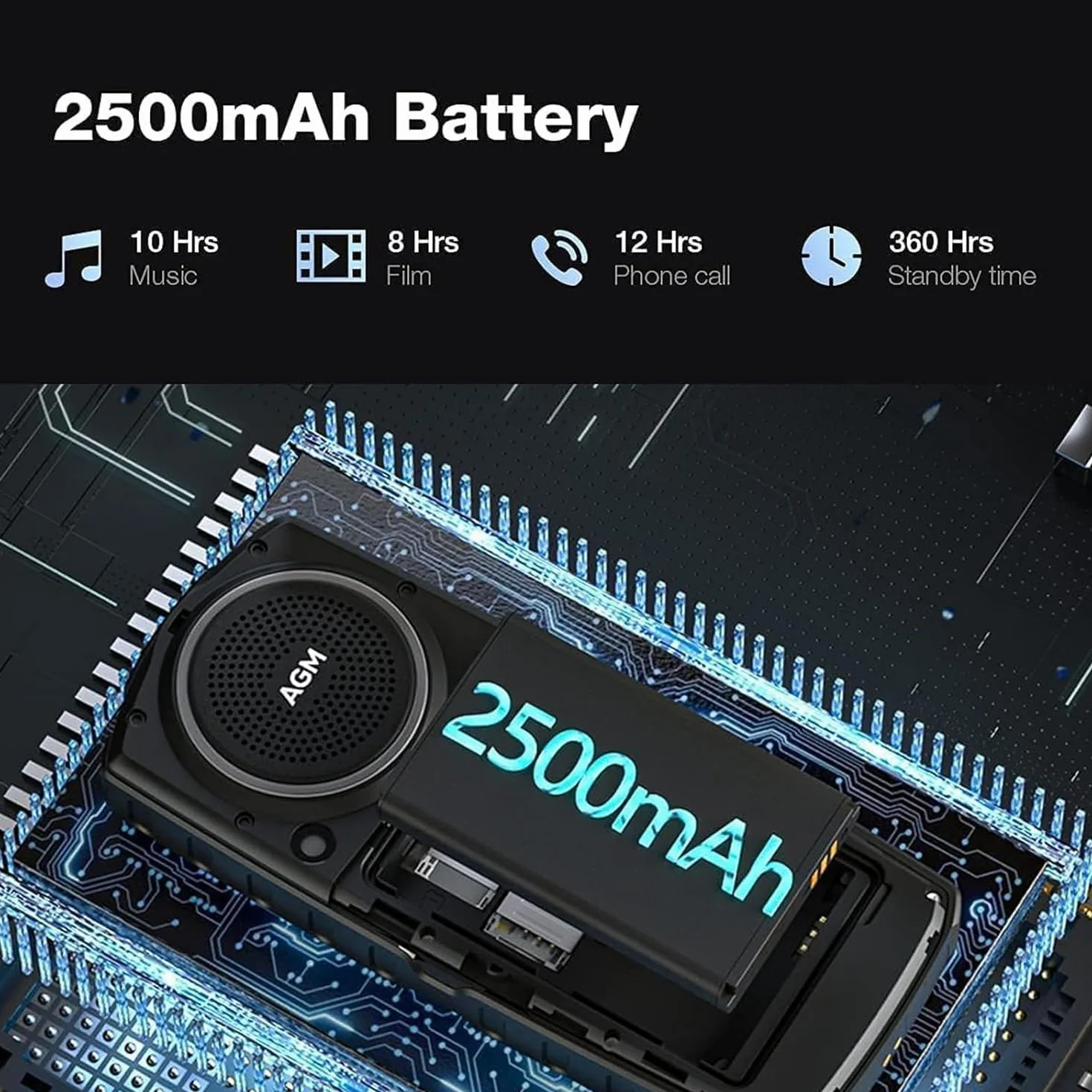 AGM M6 SE telefon komórkowy outdoorowy bez umowy, wytrzymały, kolorowy wyświetlacz 2,4", duża czcionka i duży przycisk, akumulator 1500 mAh 48 MB + 128 MB, wodoszczelny (IP68/IP69K), 4G Dual SIM