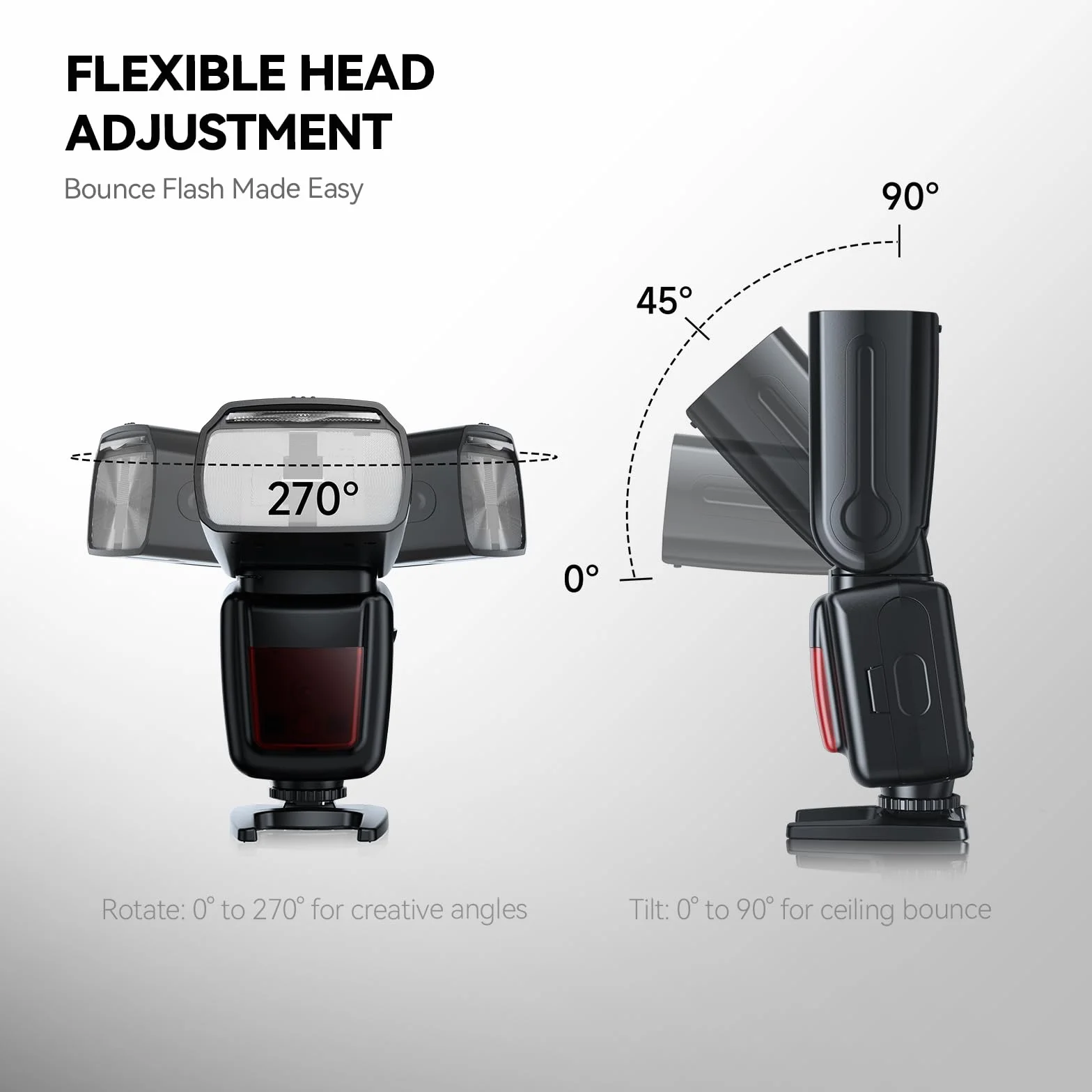 PHOTOOLEX FK300G Lampa błyskowa Speedlite GN33 z wyzwalaczem | Uniwersalna stopka do butów Canon, Nikon, Sony, Fuji. Bezprzewodowe 2,4 G, 8 poziomów mocy, tryby M/S1/S2