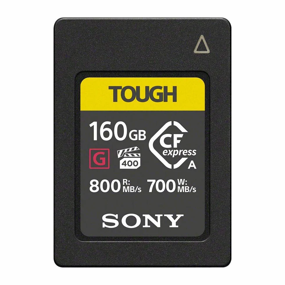 Sony Karta pamięci TOUGH CFexpress typu A 160 GB - seria G o wysokiej prędkości VPG400 z gwarancją wydajności wideo (odczyt 800 MB/s i zapis 700 MB/s) - CEA-G160T
